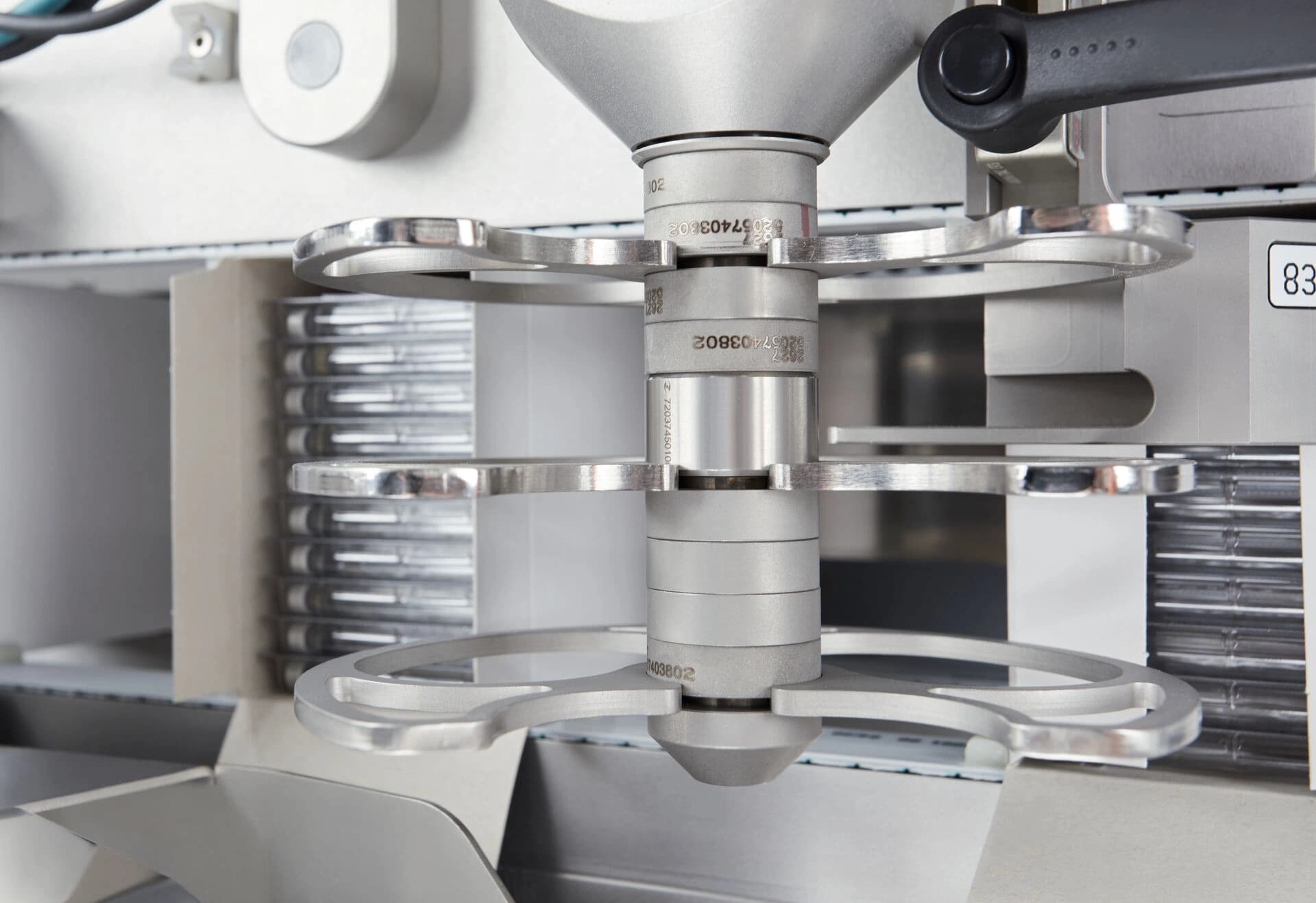 close up of a topload cartoner machine