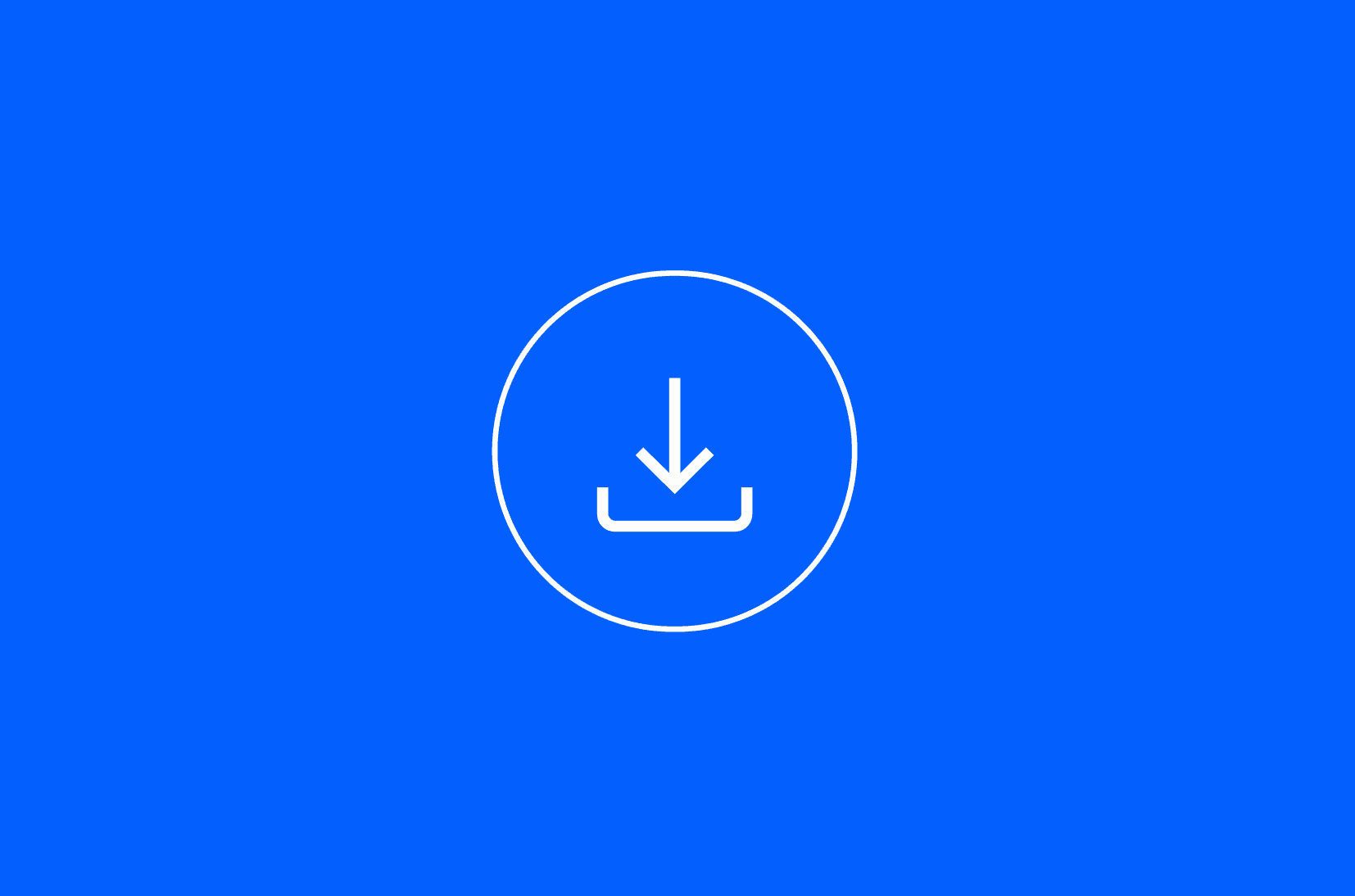 Download icon in a blue background