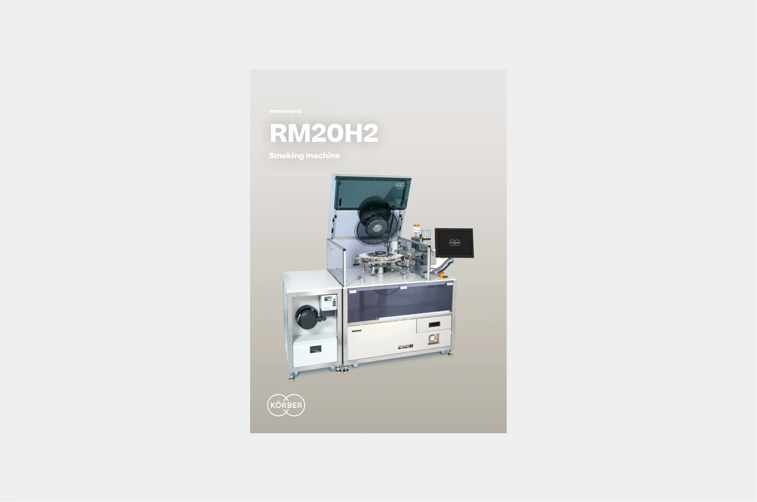 Cover of Körber's RM20H2 smoking machine brochure.