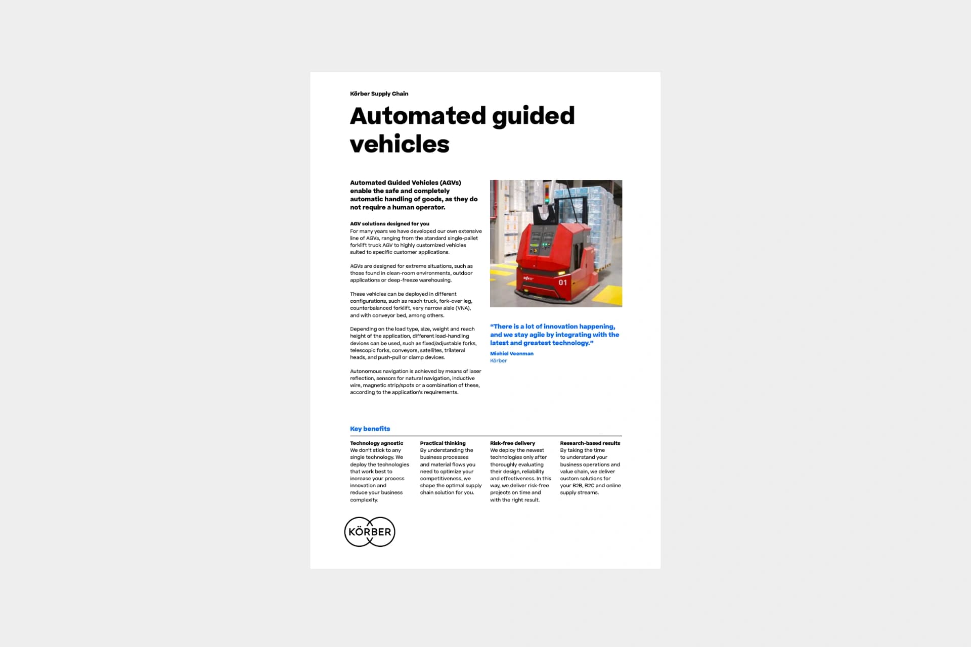 Cover of the datasheet "Automated Guided Vehicles".