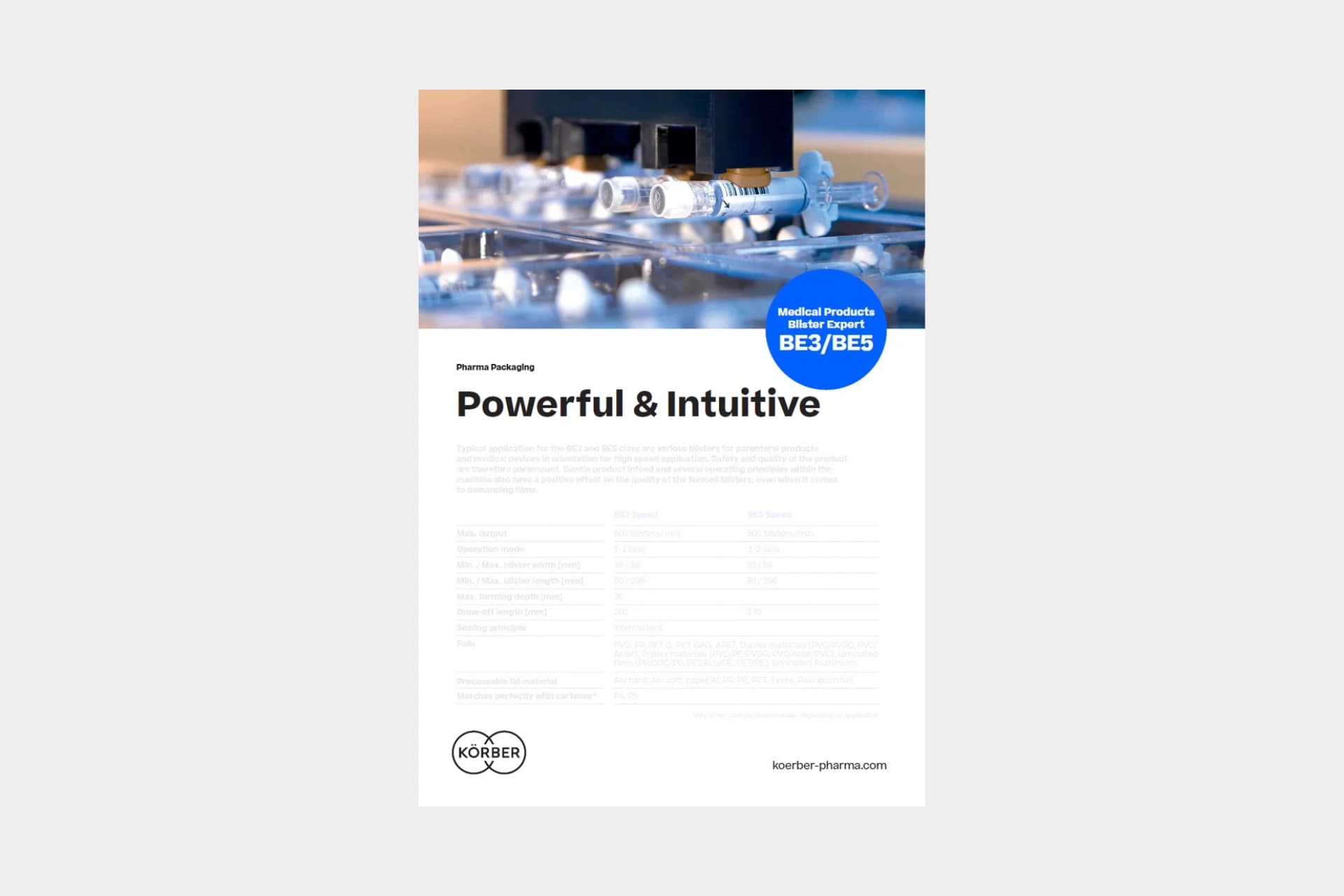 BE3/BE5 datasheet cover