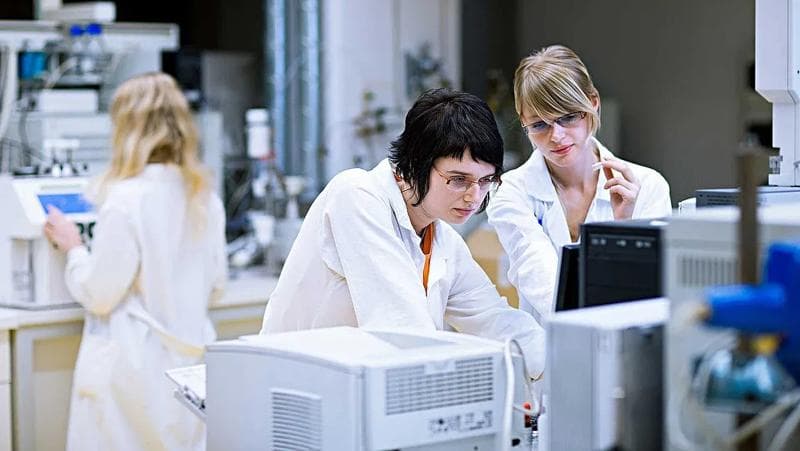 Group of woman working in a lab setting.