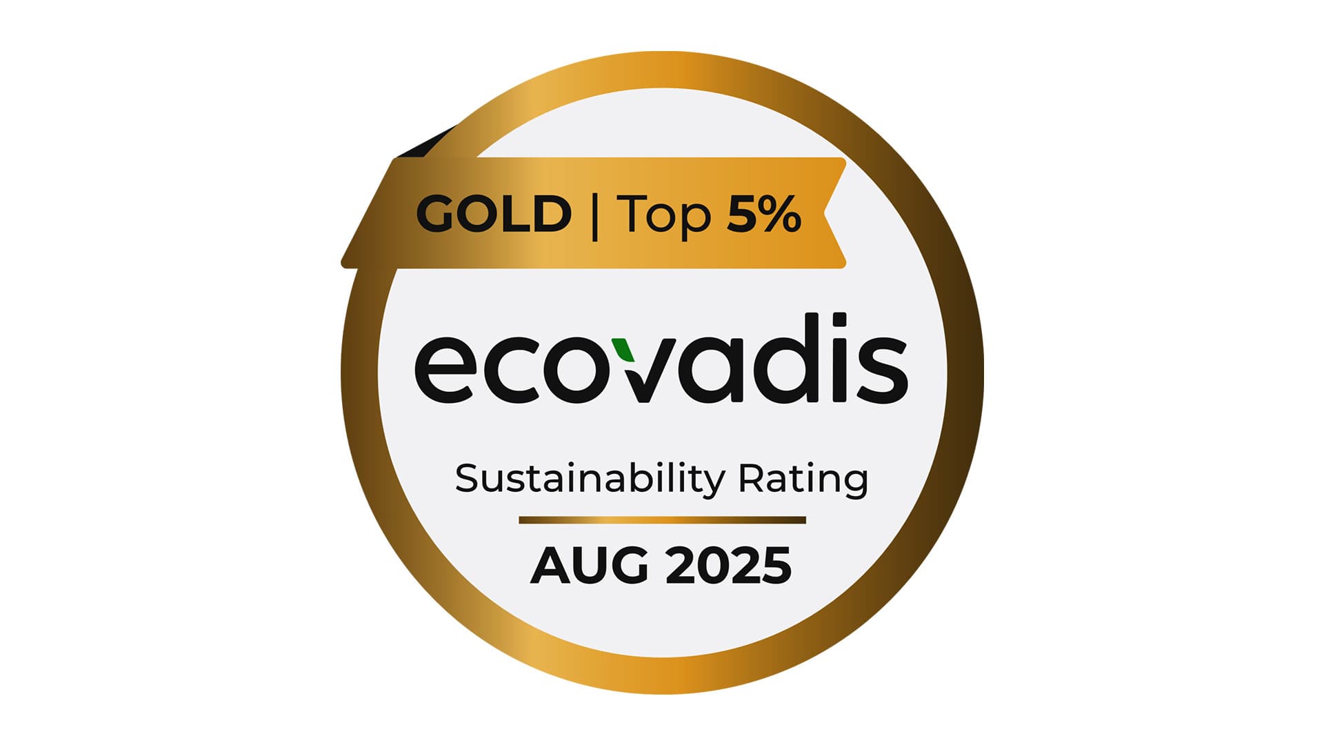 Auszeichnungsgrafik für das Gold-Top-5%-Nachhaltigkeitsrating für EcoVadis 2025