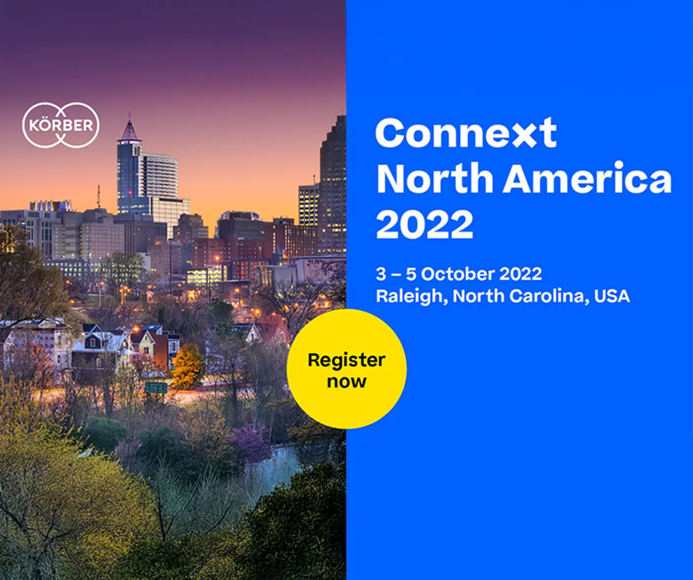 Invite to Connext North America 2022, which takes place in October 3, 4, and 5 in Raleigh, North Carolina, USA
