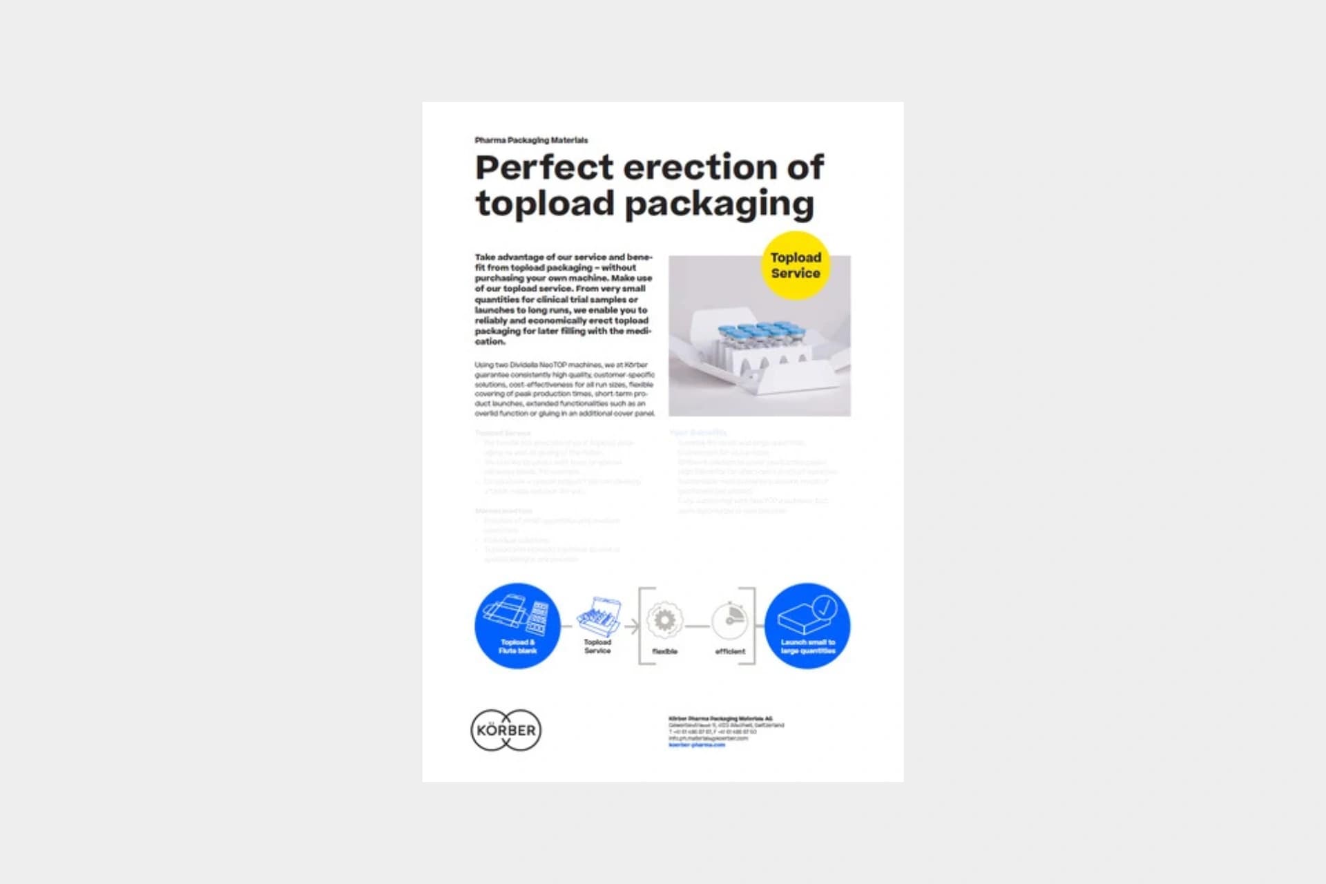 Topload packaging flyer cover