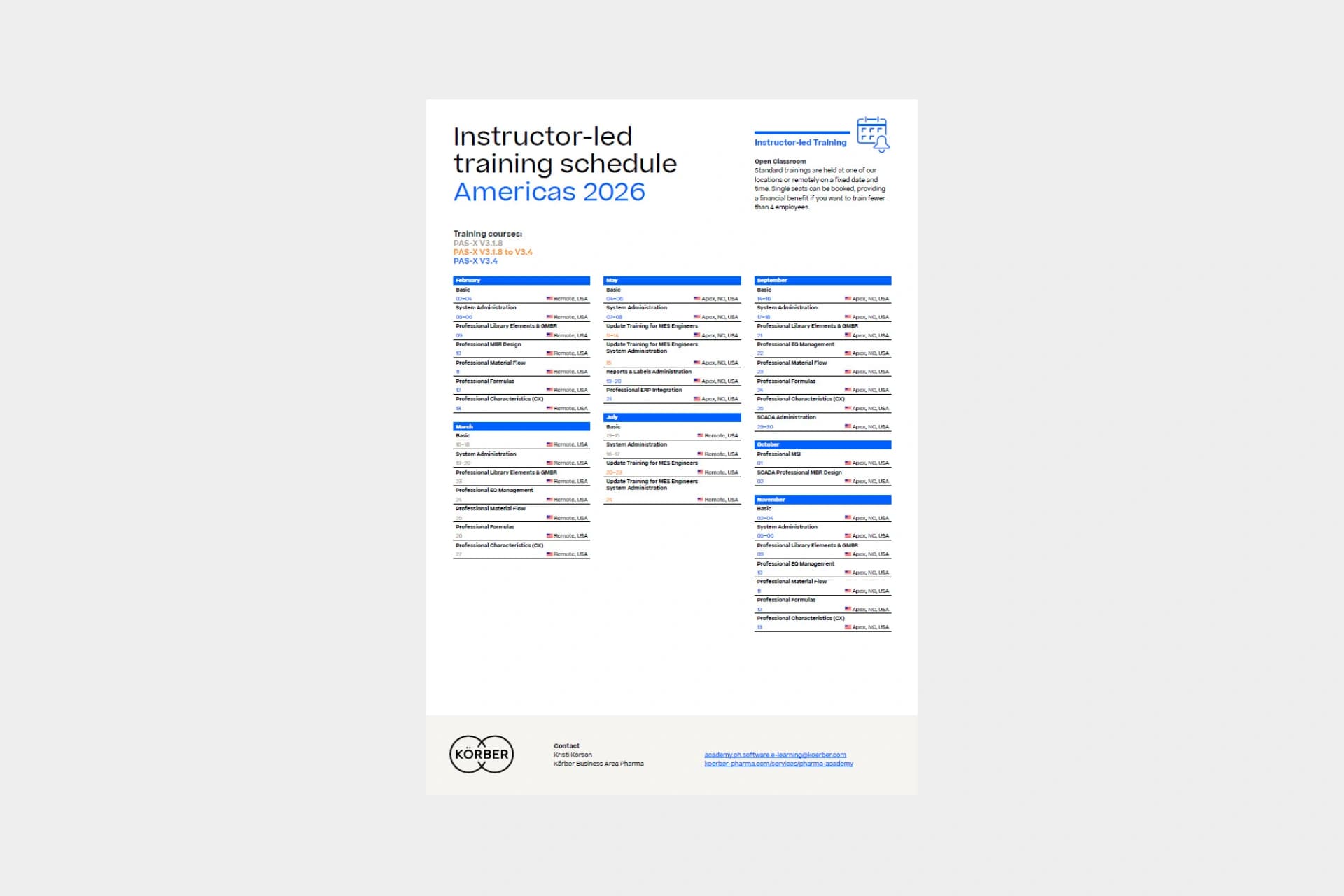 PAS-X training program america 2026