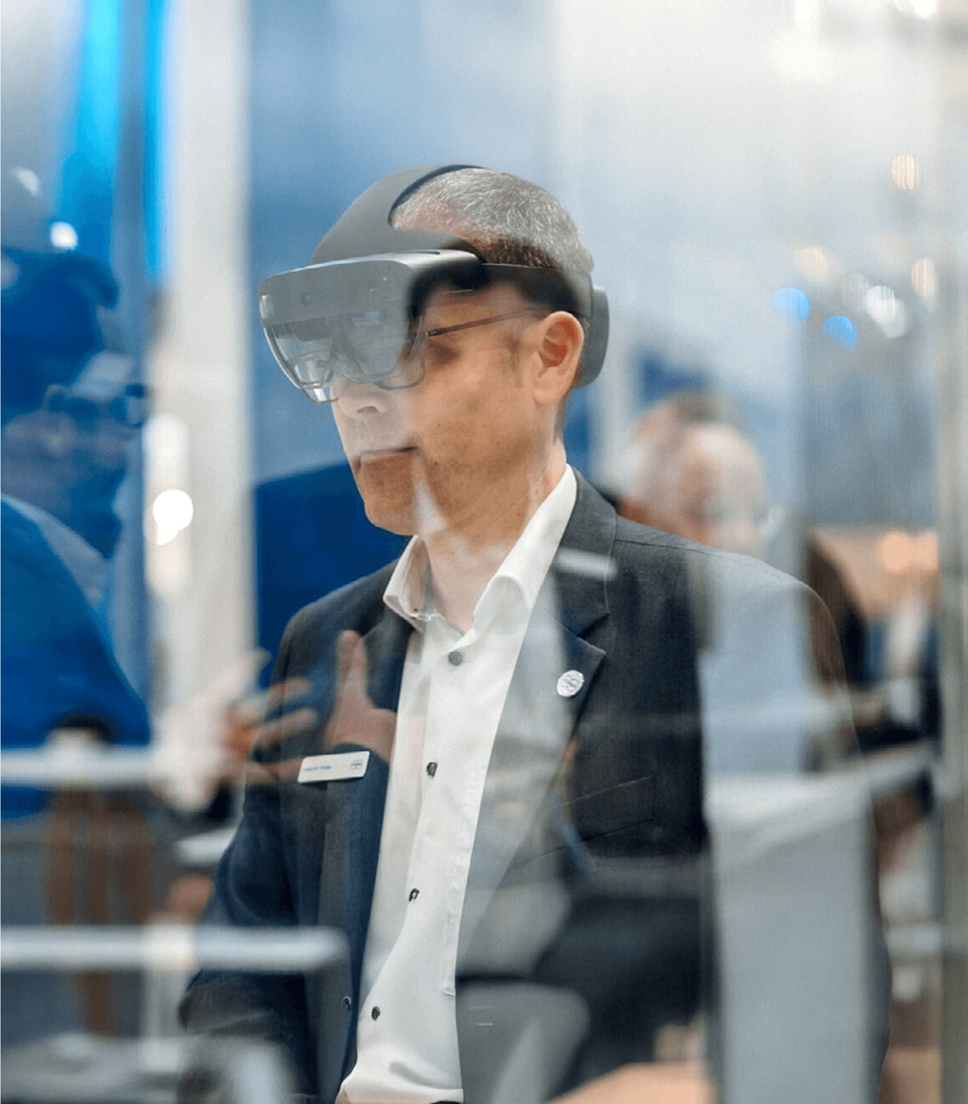 Man wearing a headset