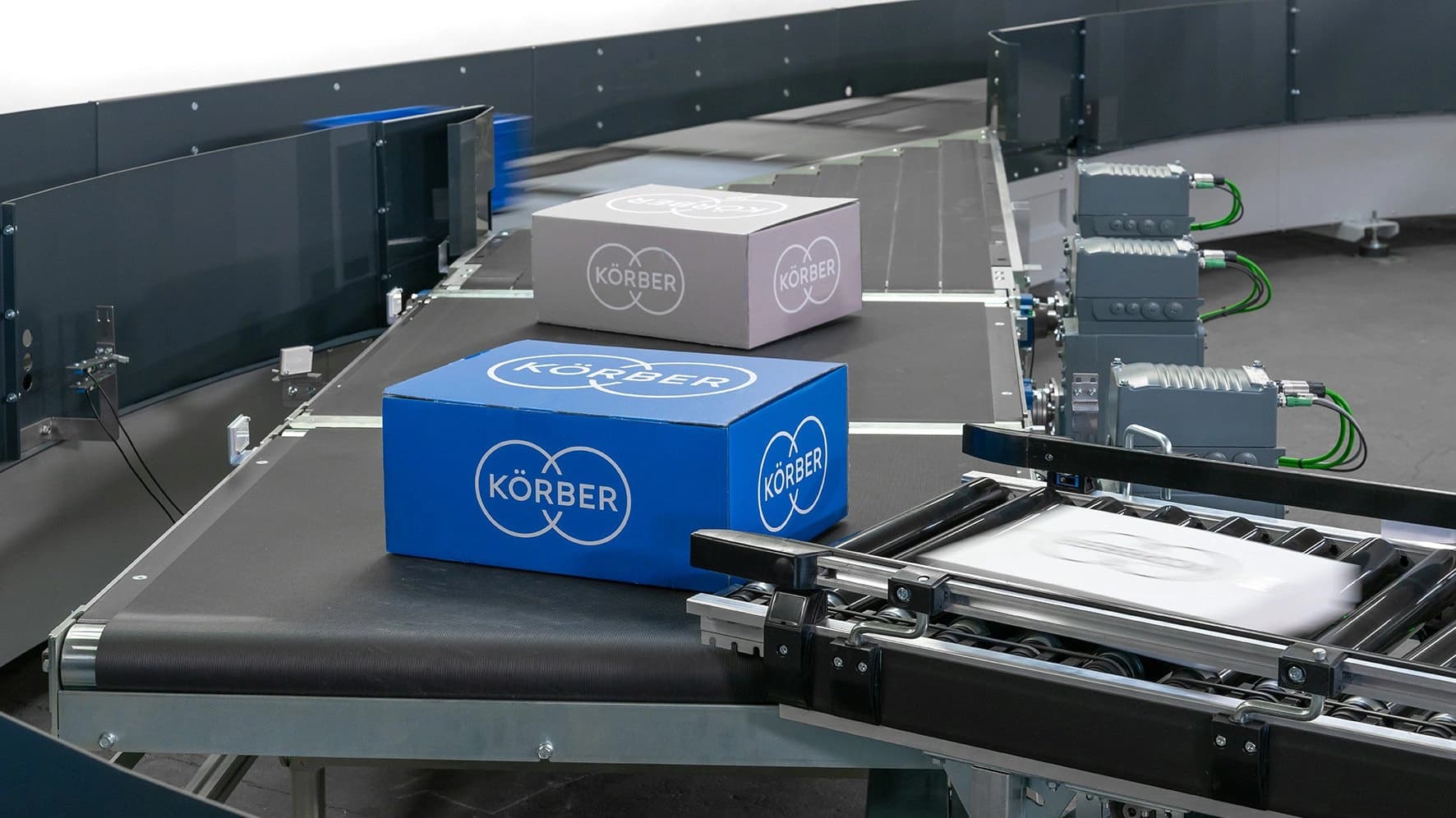 Körber boxes on top of a sorter