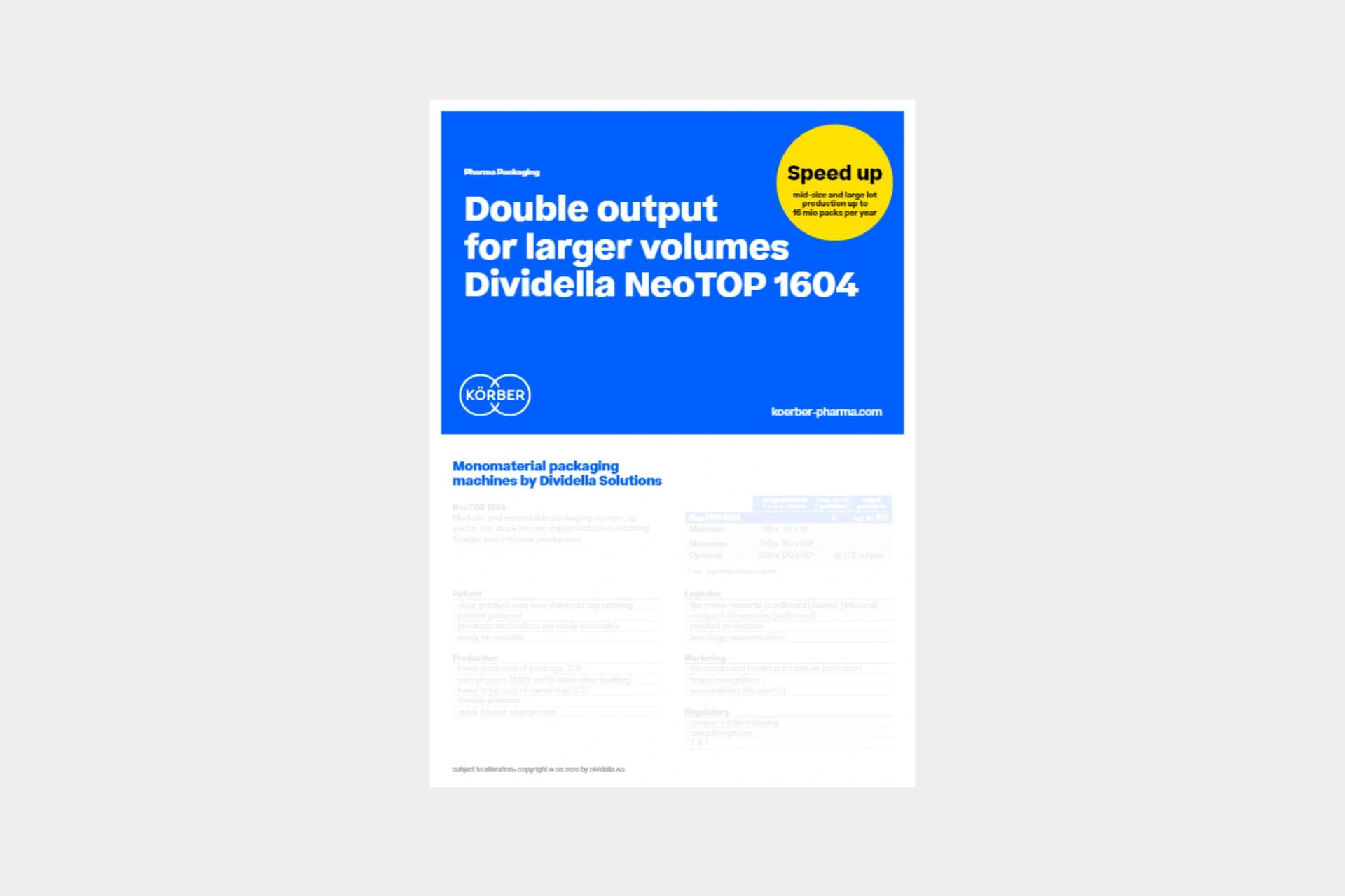 Dividella neotop 1604 brochure
