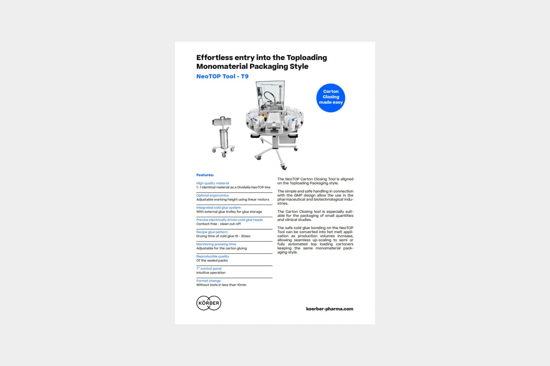 Dividella NeoTOP Tool T9 factsheet cover