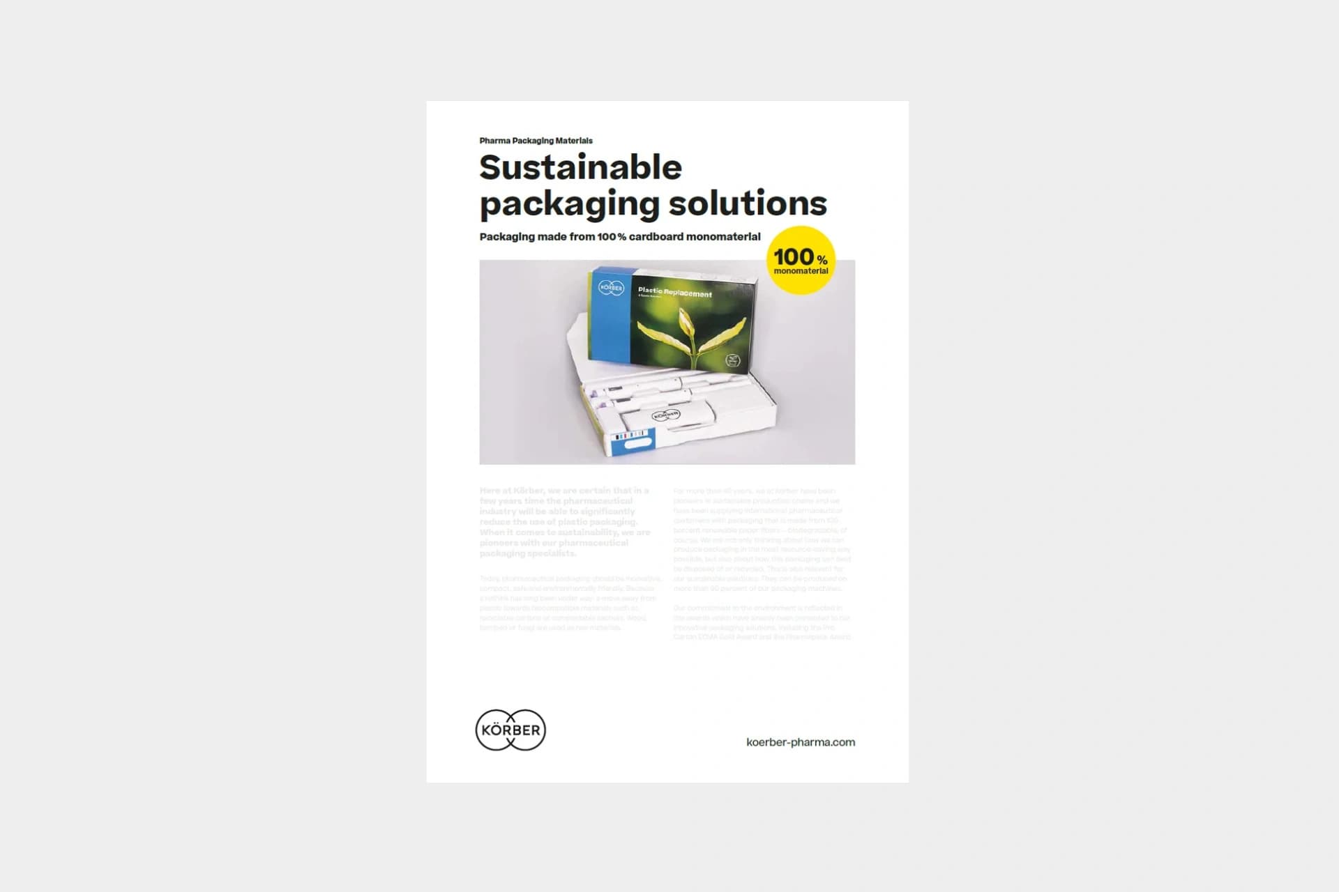 sustainable packaging brochure cover