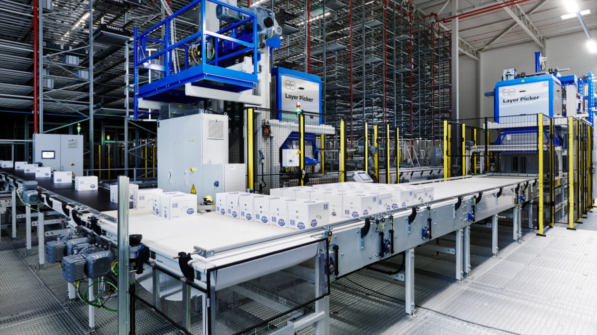 Körber Layer Picker machine inside a warehouse