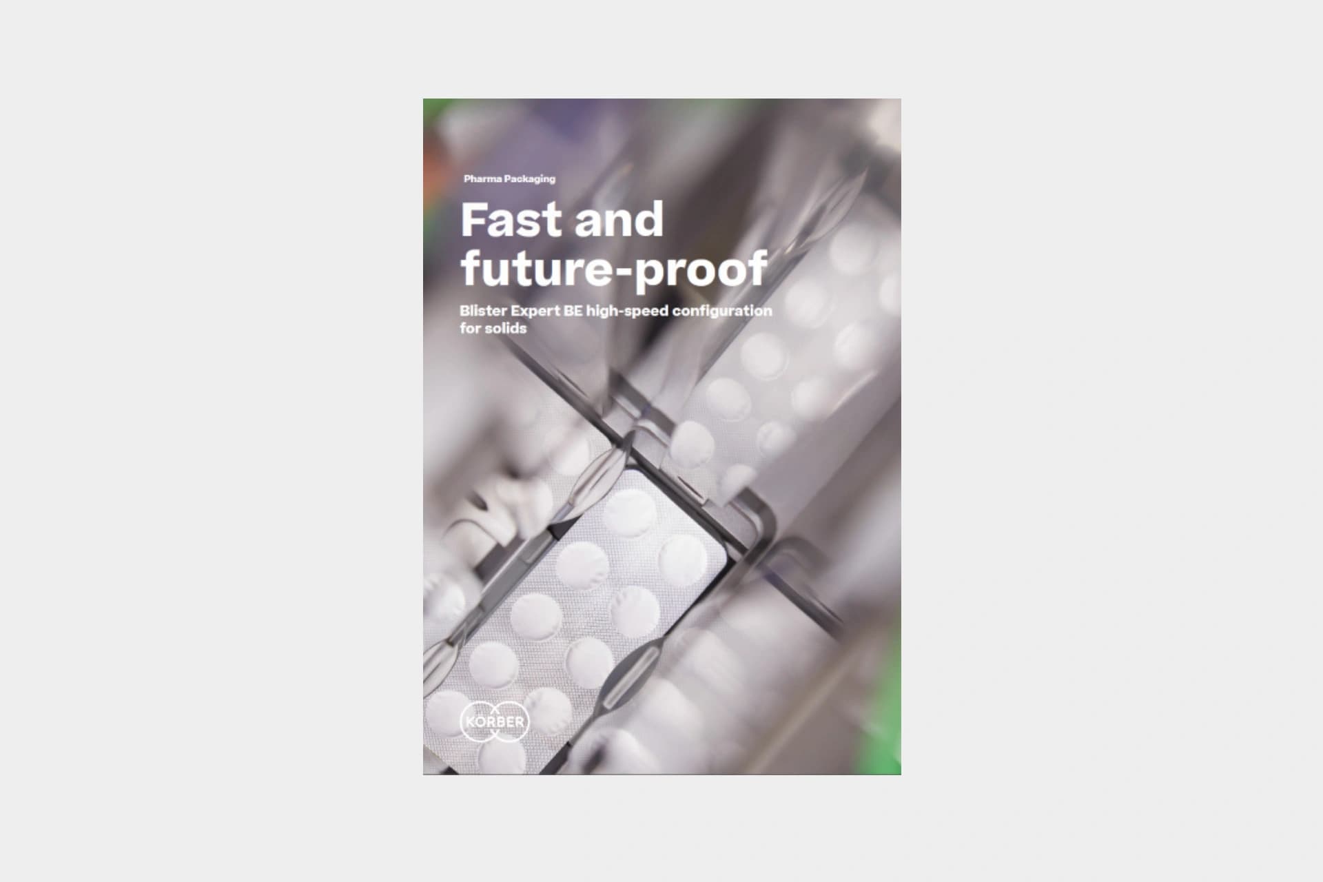 B8 blister packaging for solids brochure cover