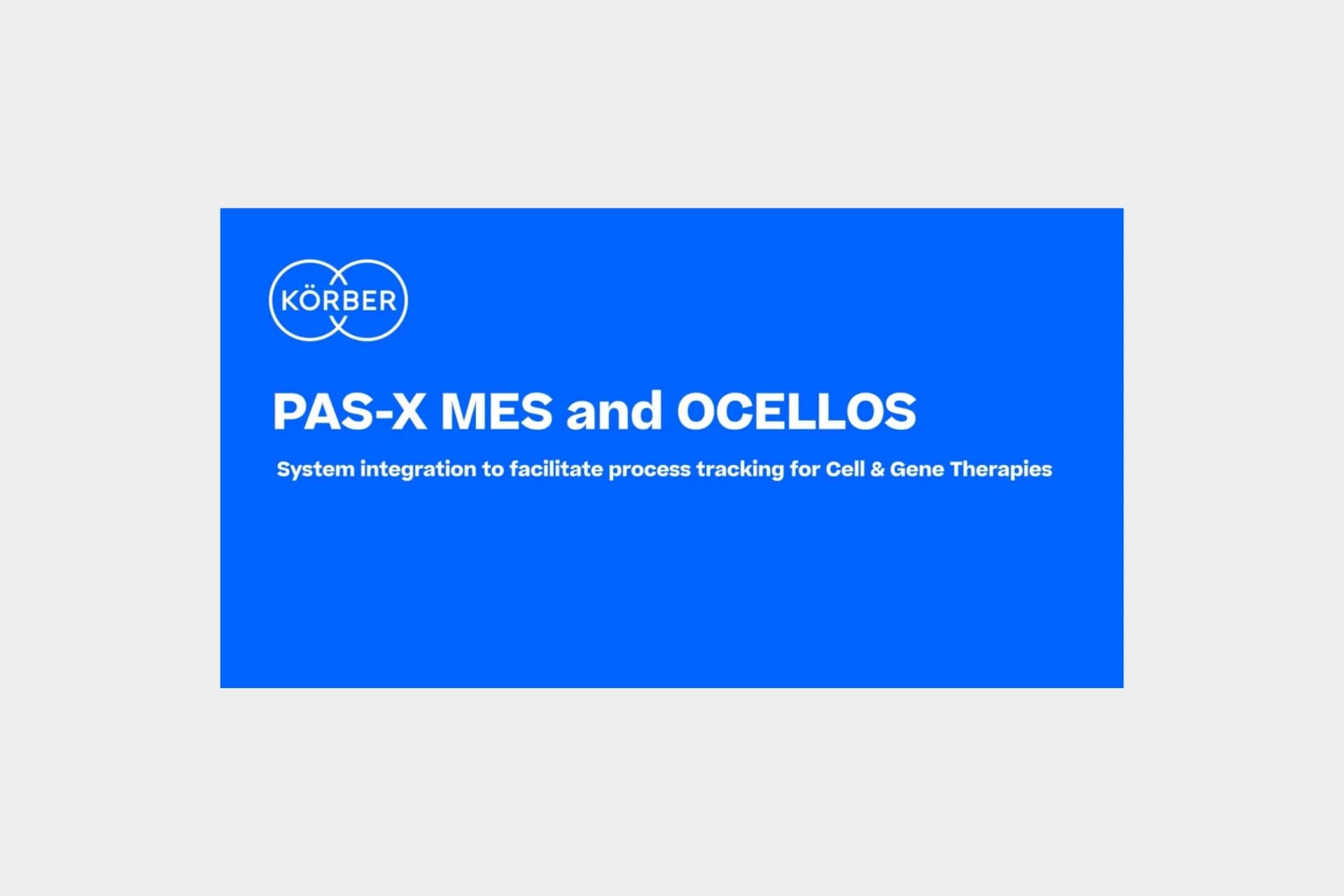 Blaues Banner zu einem Webinar über die Integration von PAS-X MES und Ocellos. 