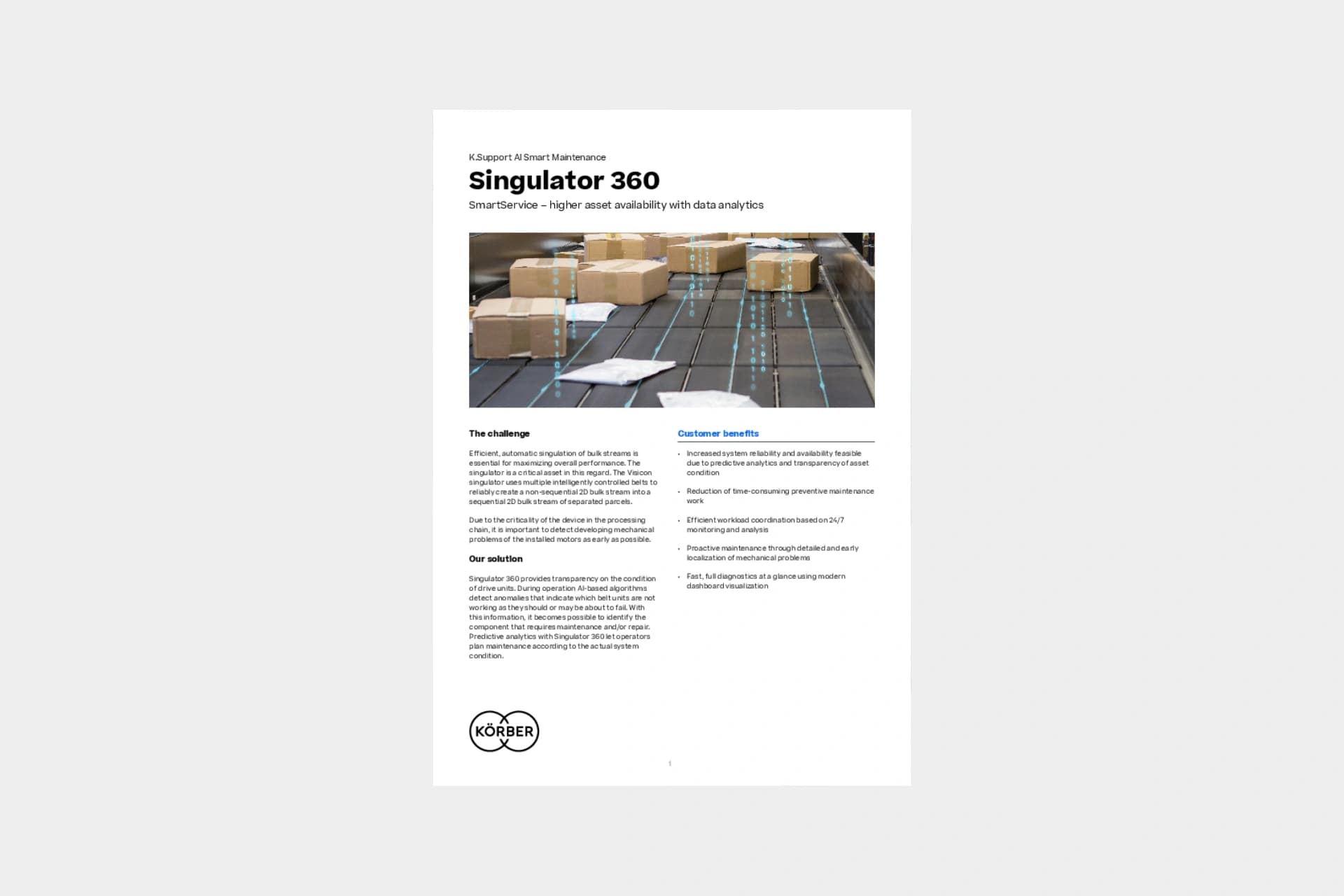 Cover of the datasheet "Singulator 360".