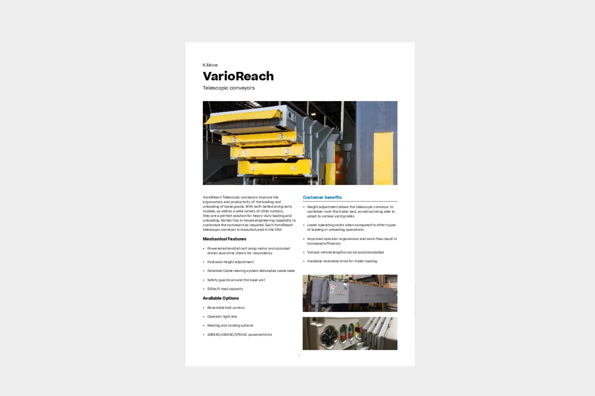 Cover des Datenblatts „VarioReach“.