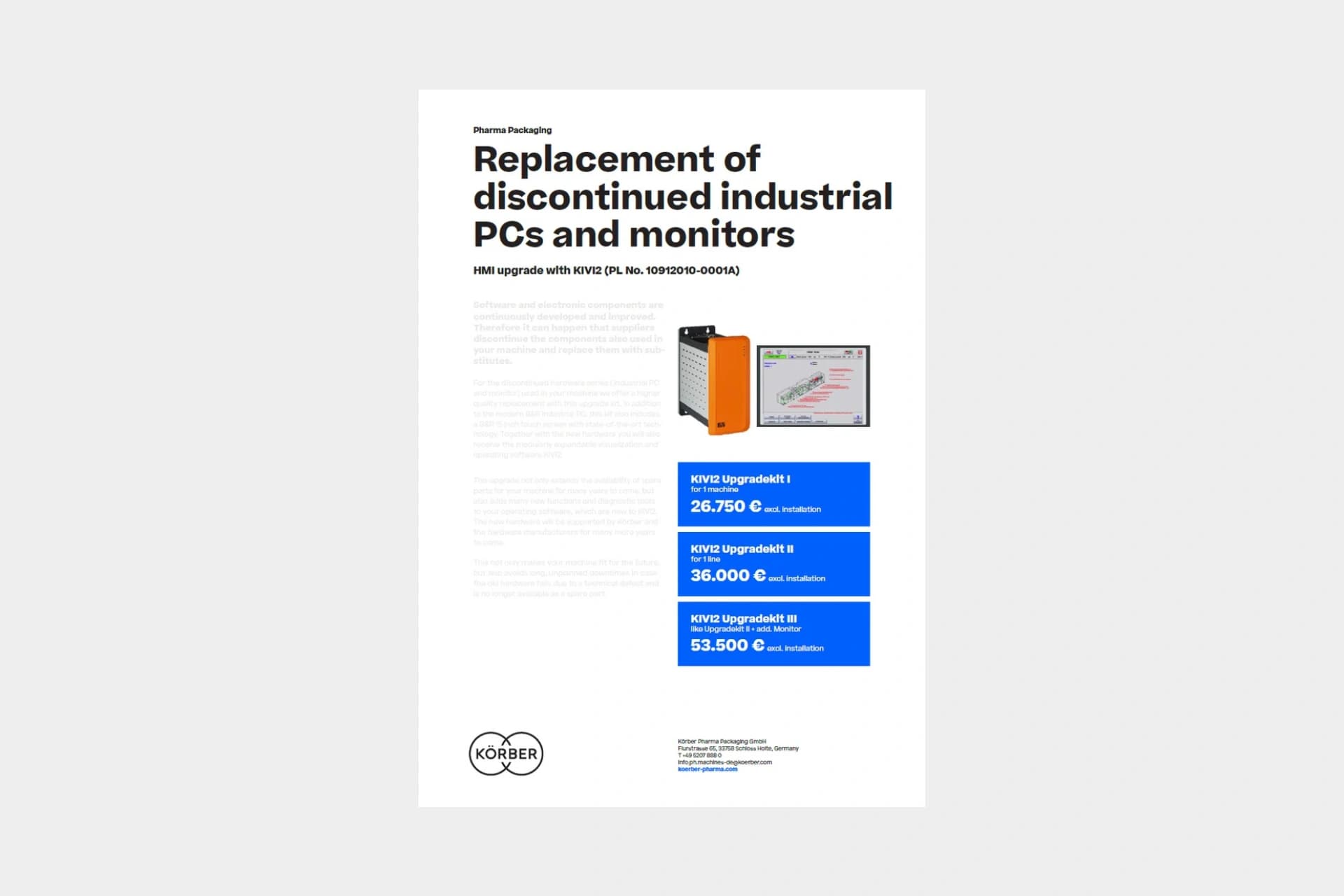 Cover of the flyer HMI upgrade KIVI 2.