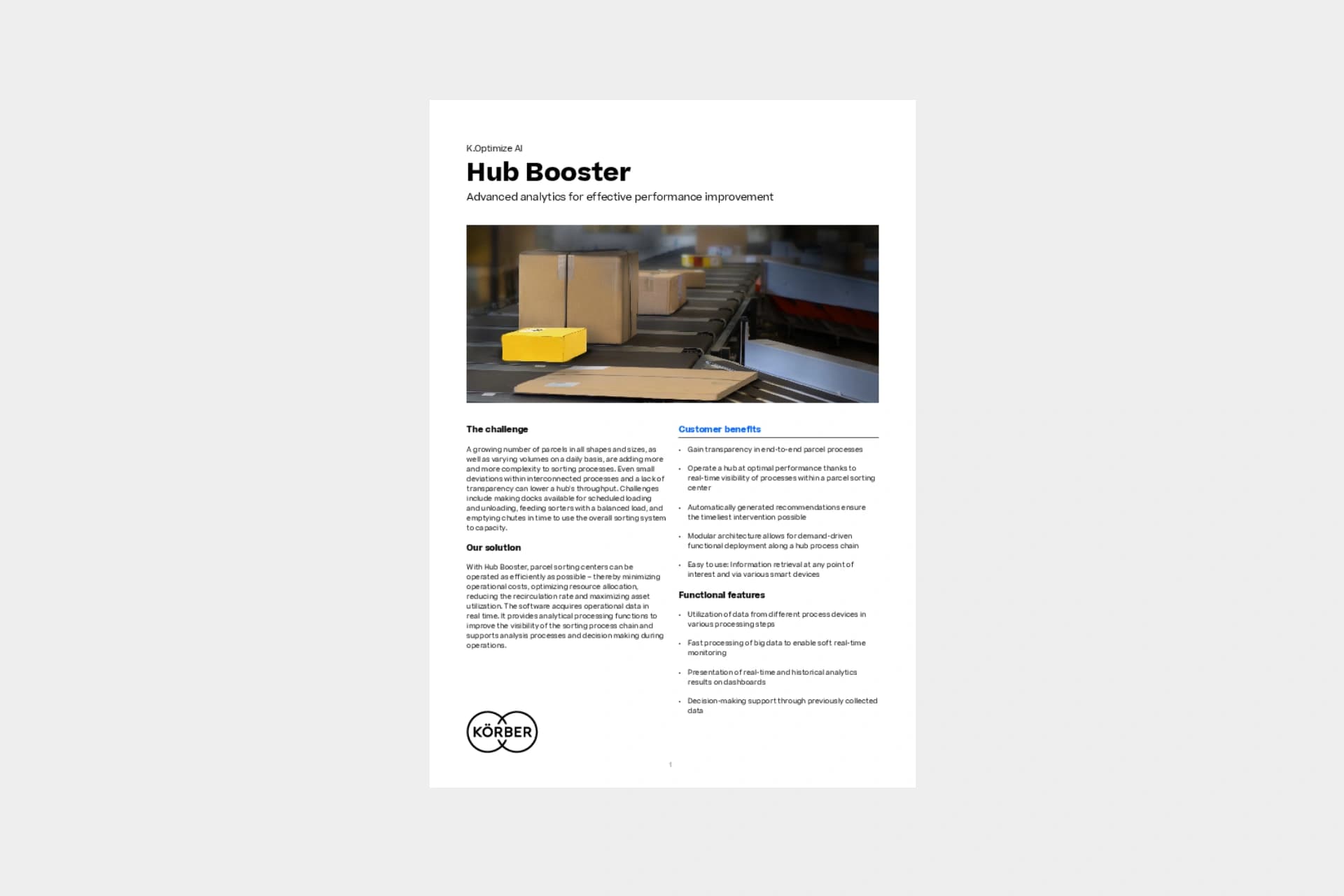 Cover of the datasheet "Hub Booster". 