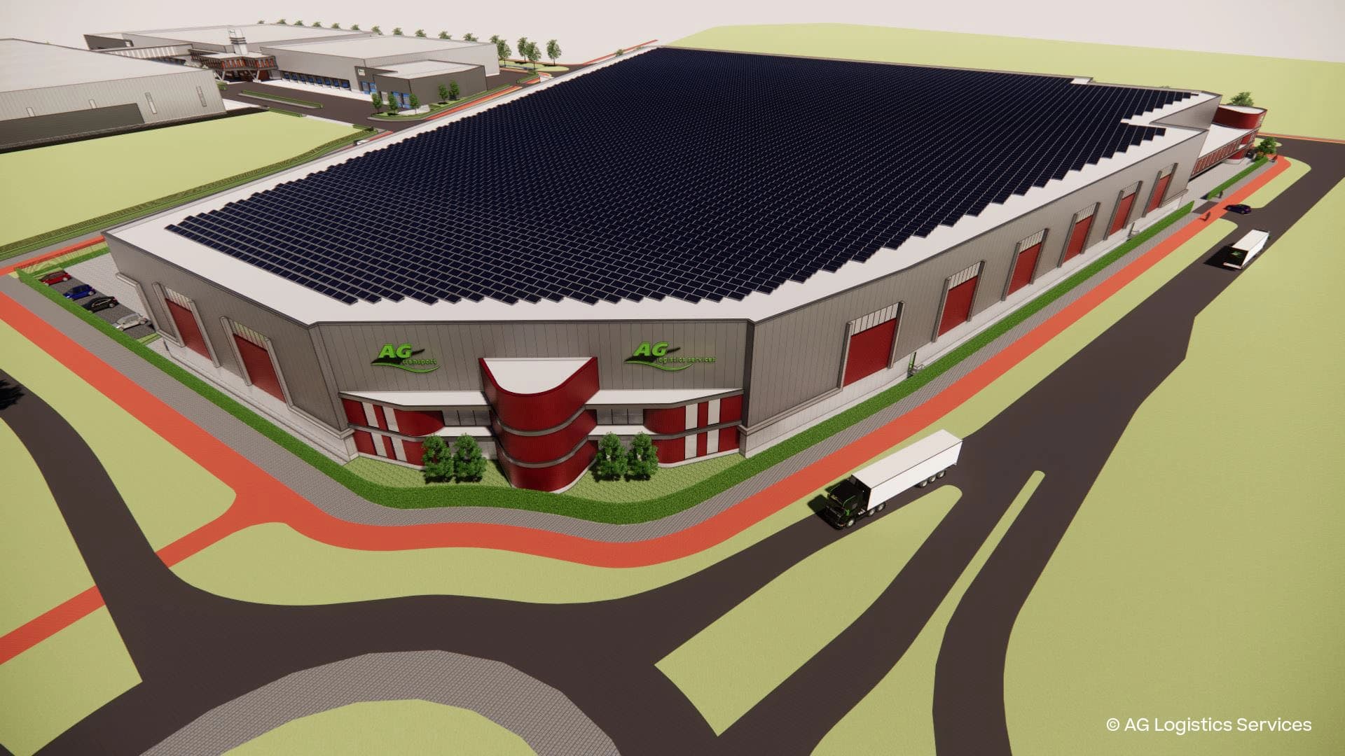 Illustration of AG Logistic Services new distribution center.