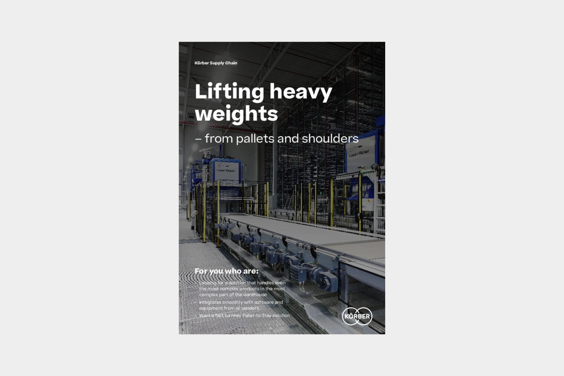 Cover of the whitepaper "Lifting heavy weights – from pallets and shoulders".
