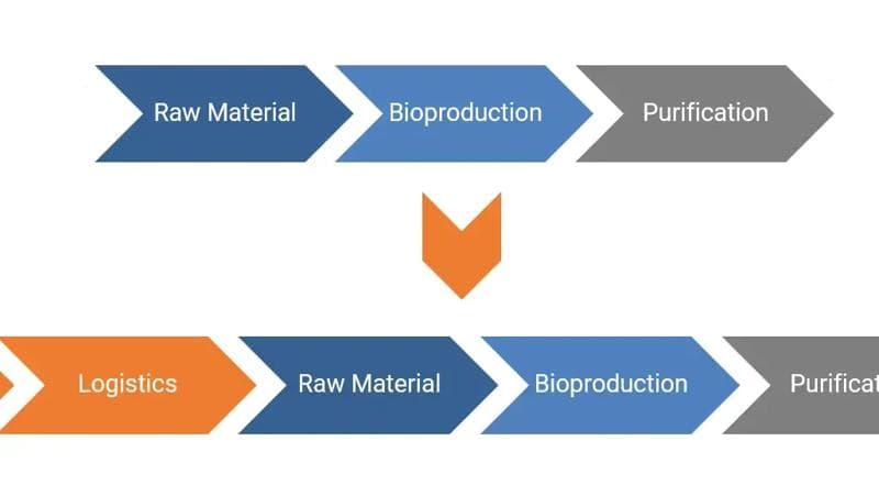 Illustration of a bioprocess workflow.