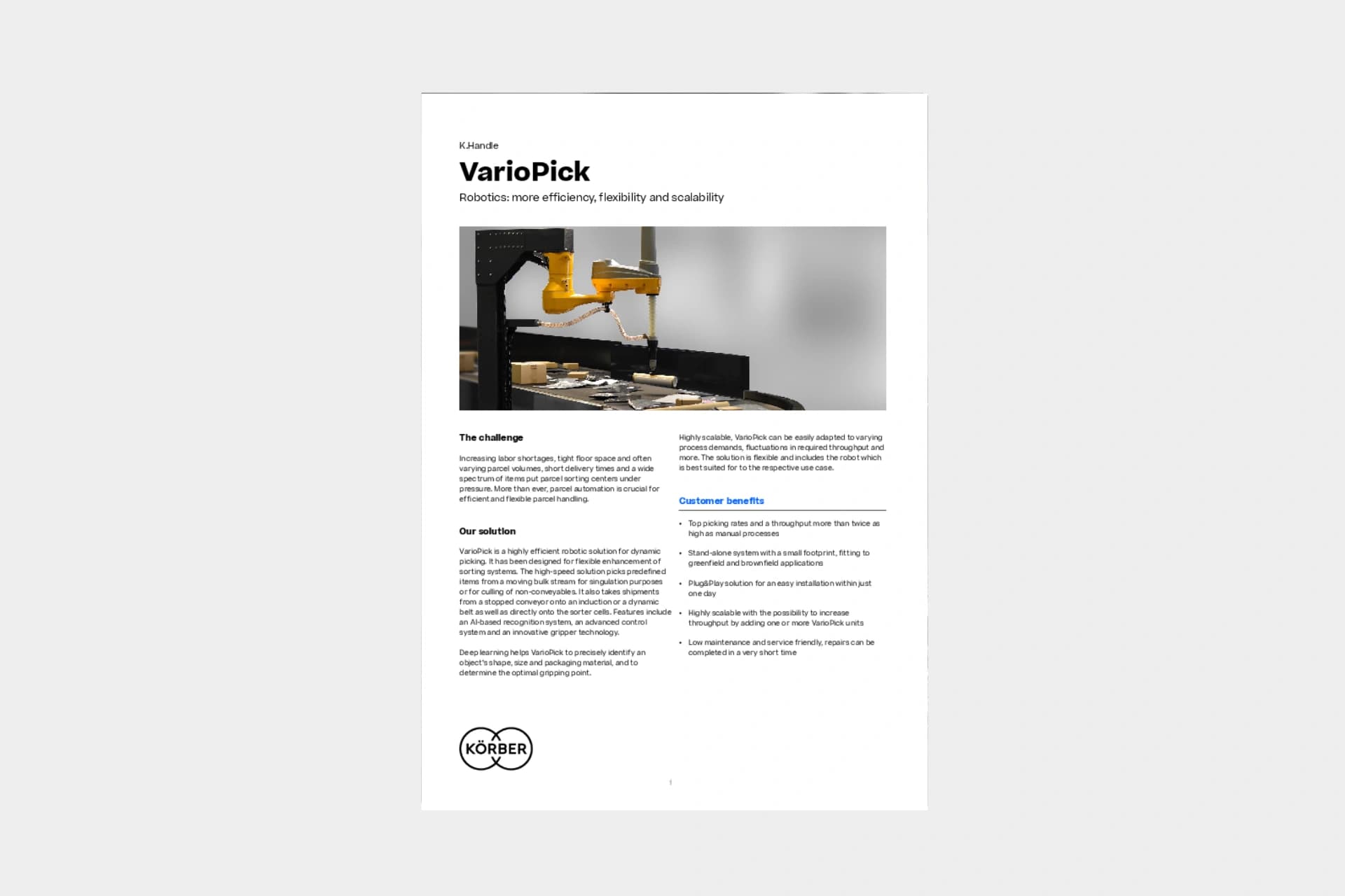 Cover des Datenblatts „VarioPick“.