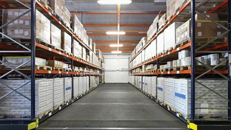 Inside a warehouse.