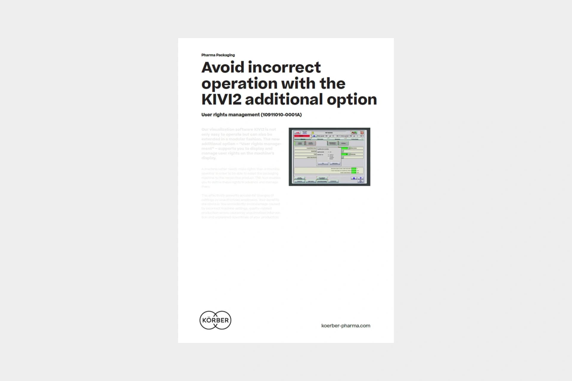 Cover of KIVI 2 User Rights Manual.