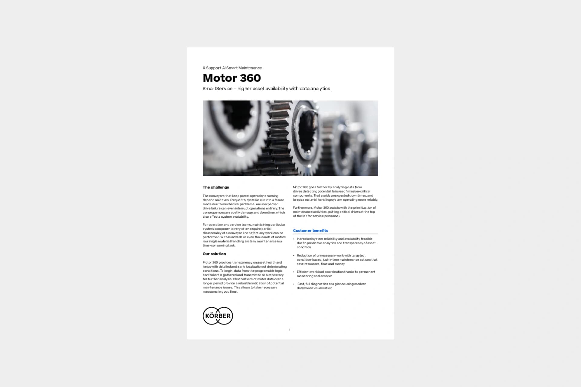 Cover des Datenblatts „Motor 360“.