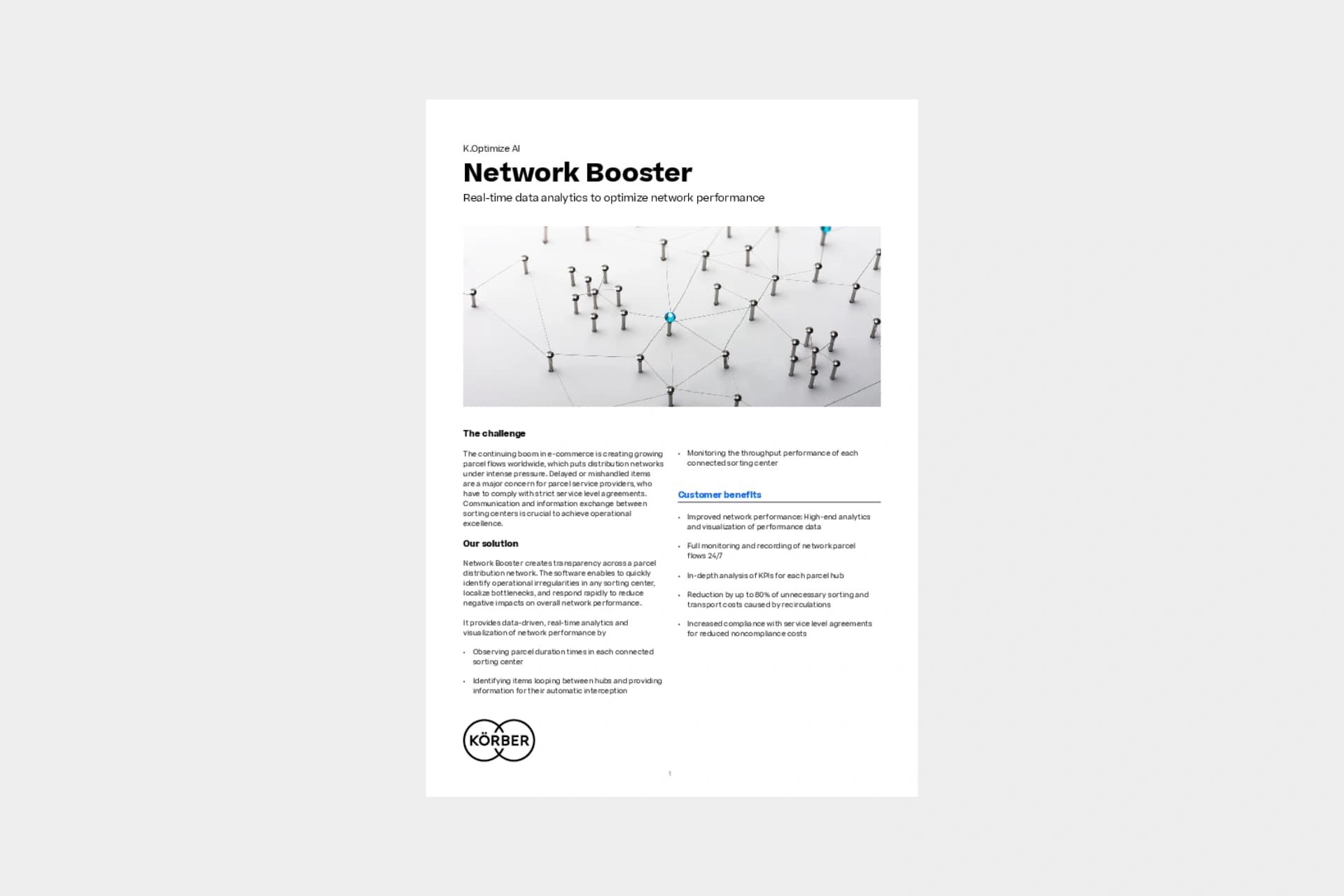 Cover of the datasheet "Network Booster". 