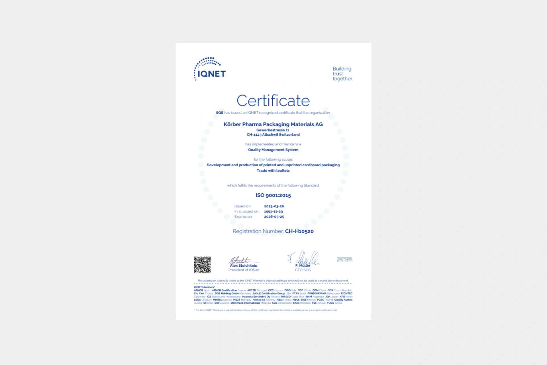 iqnet certificate cover