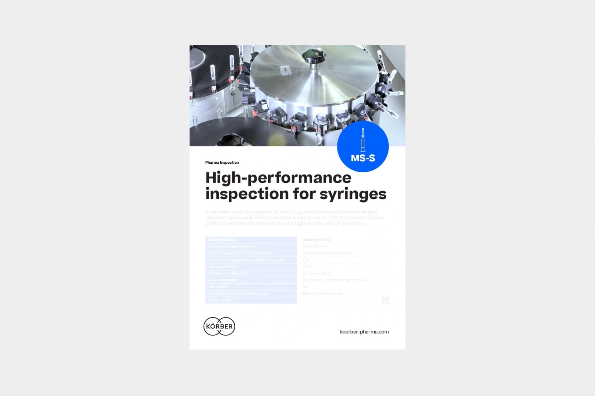 MS-S inspection machine cover