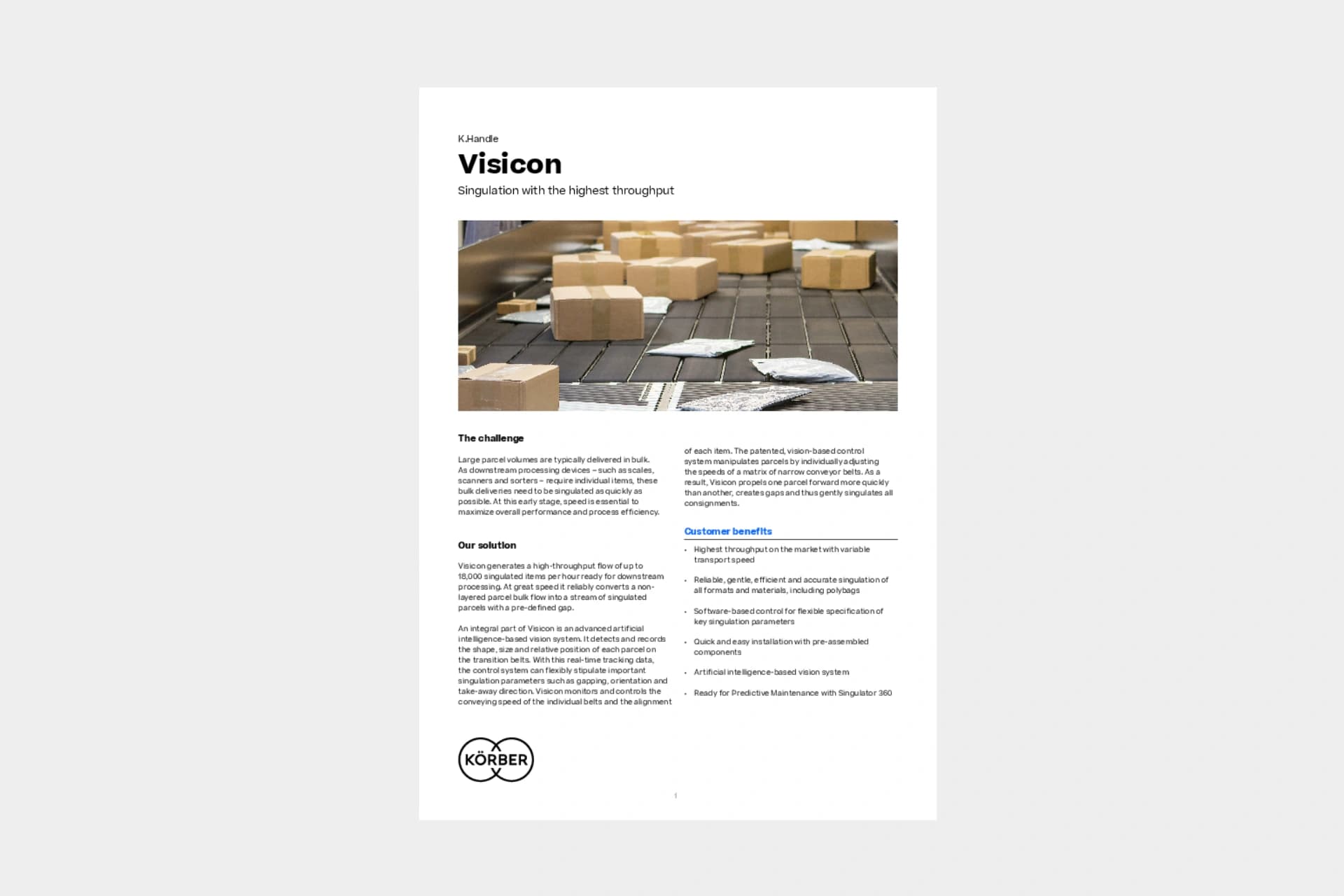 Cover des Datenblatts „Visicon“.