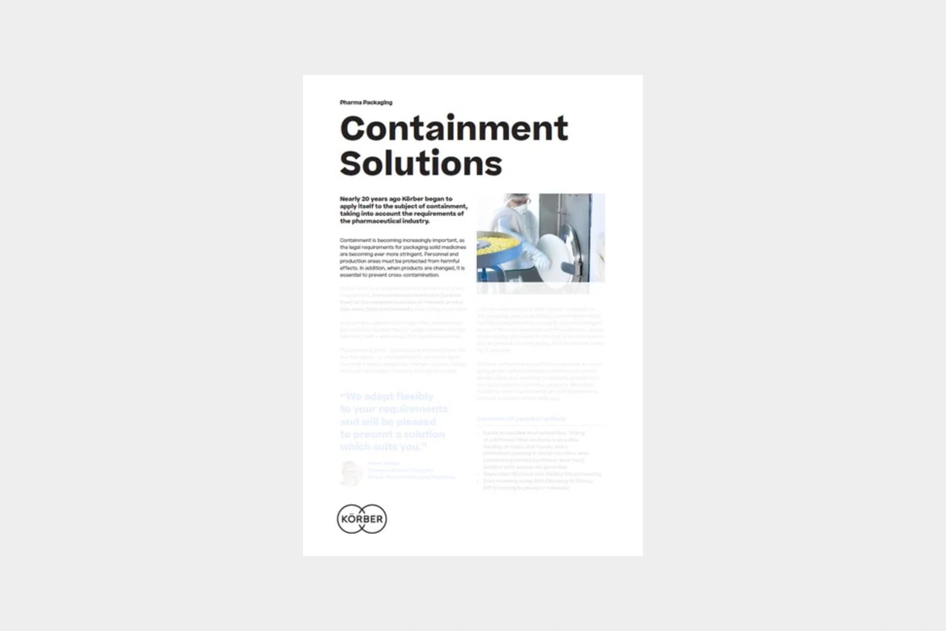 containment solutions brochure cover