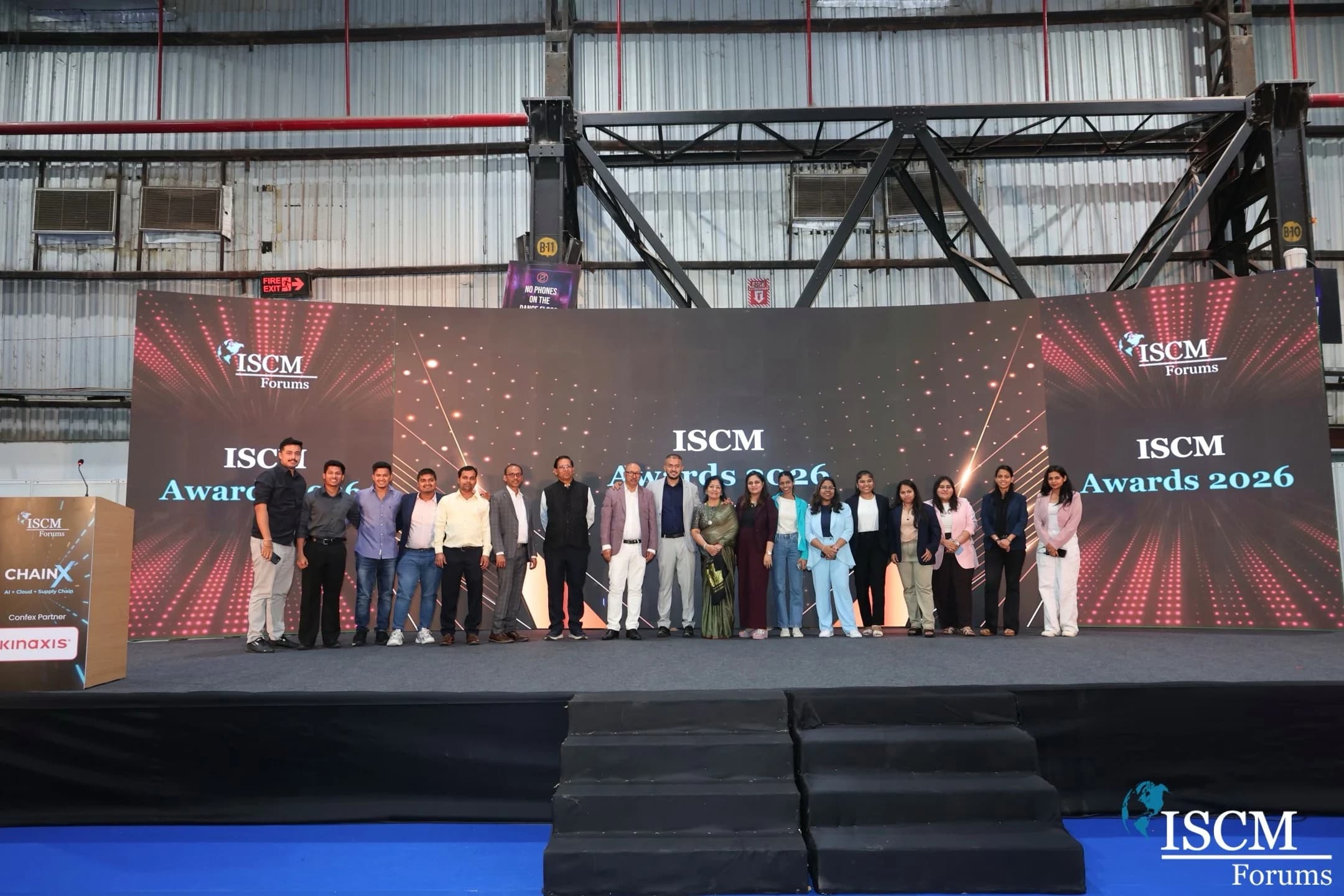 Körber team standing on stage during the ISCM Awards 2026 ceremony.