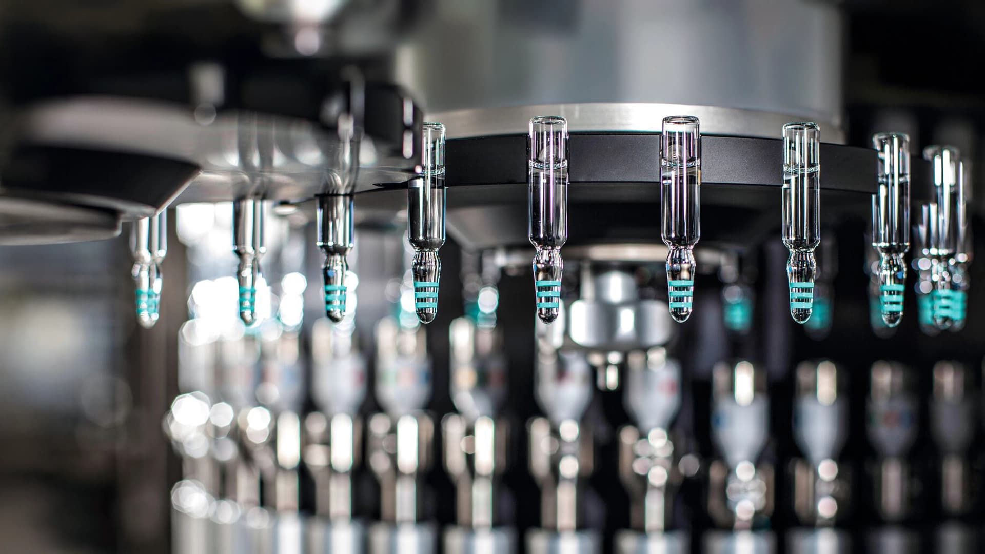 Close up of a pharma inspection machine