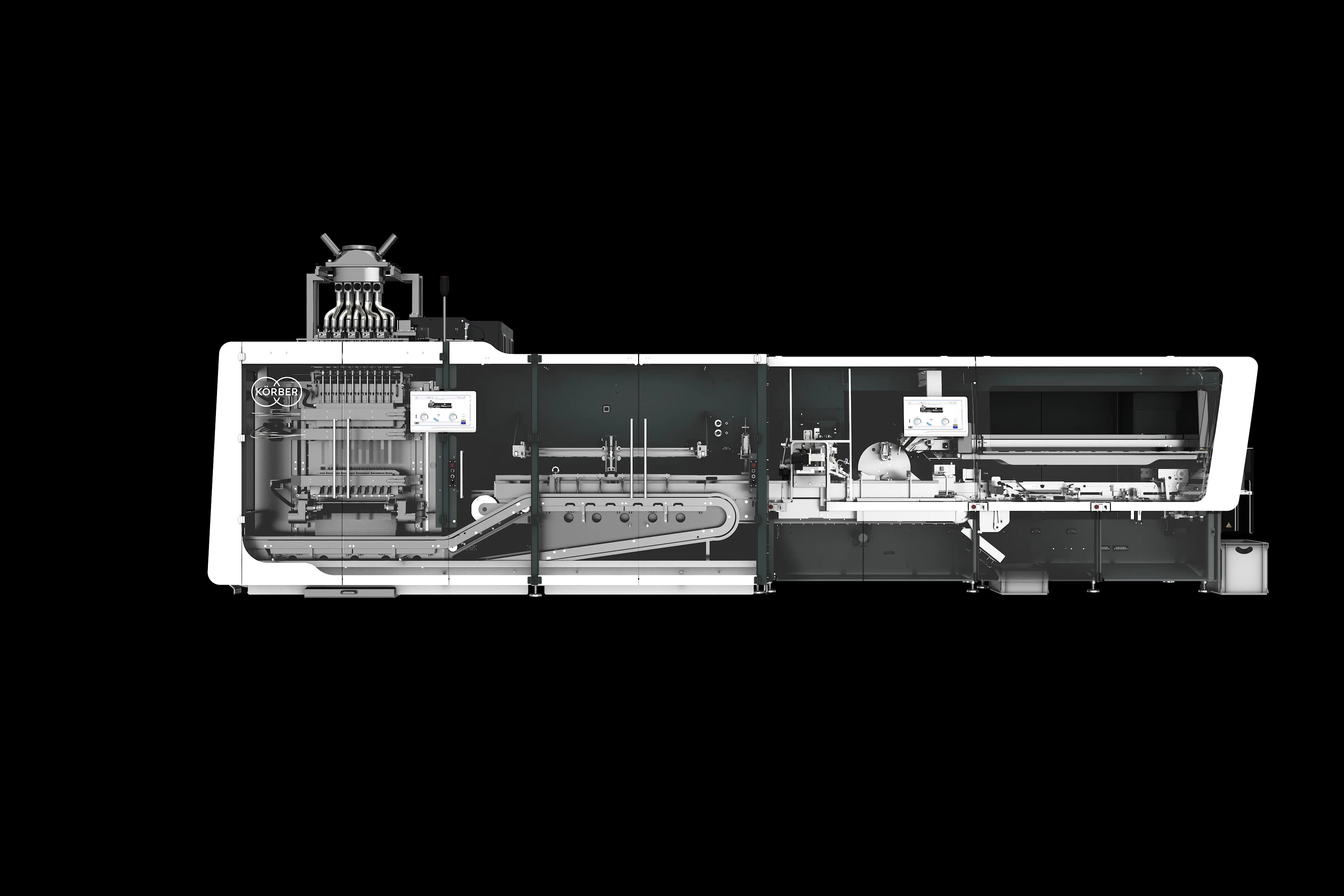 Photograph of Körber's machine ALVA seen from a frontal view.