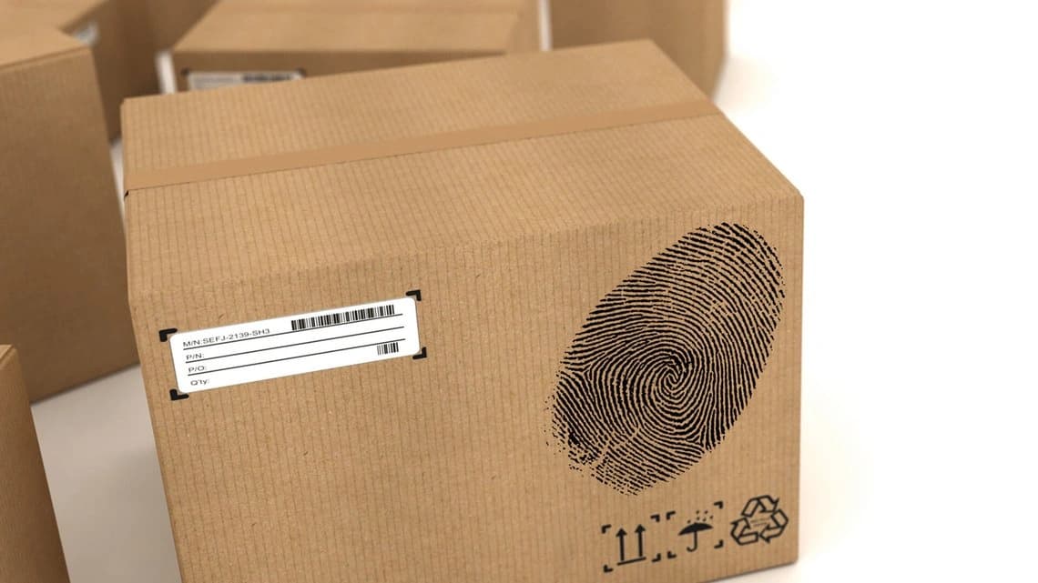 a fingerprint on a parcel box