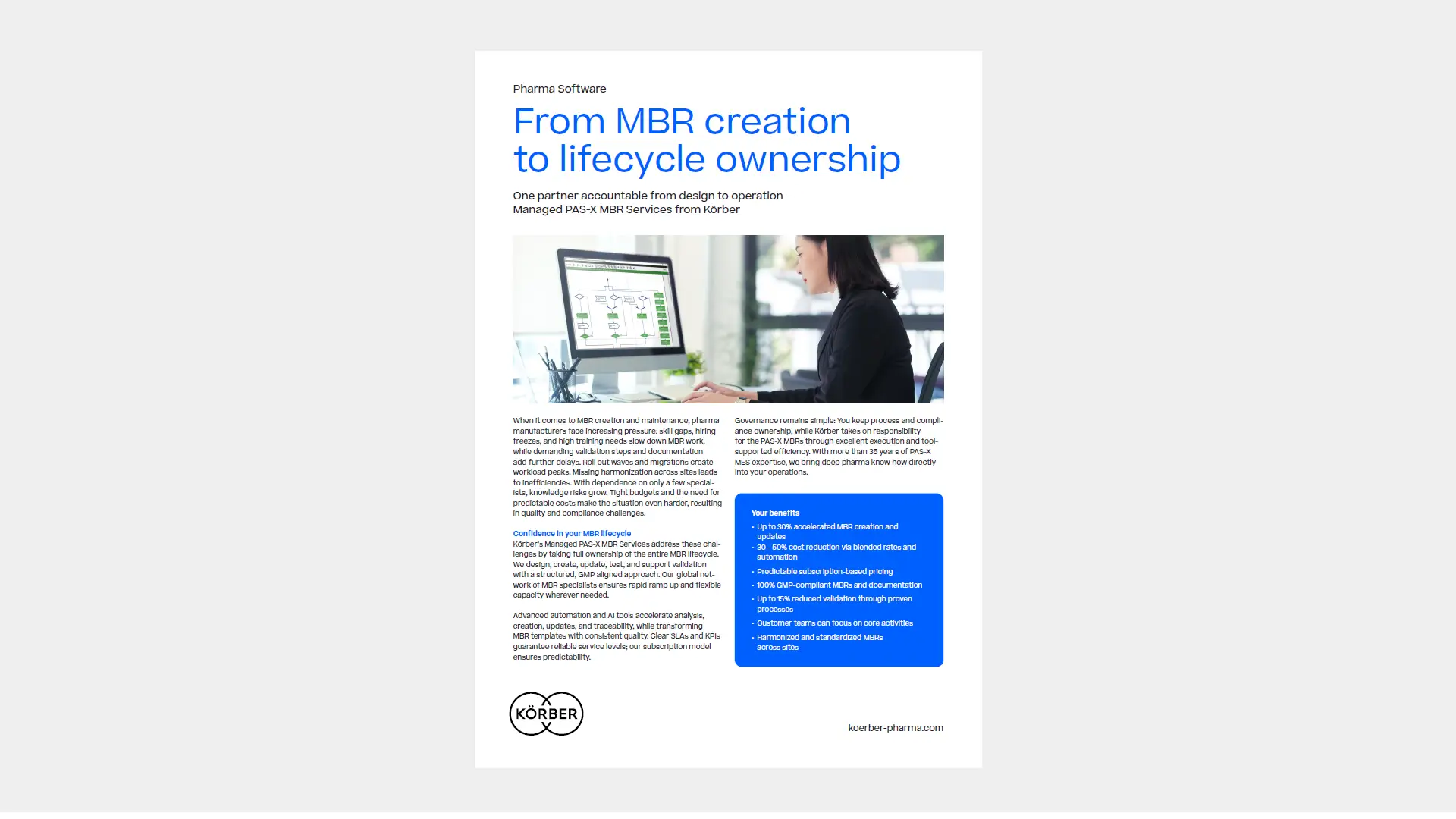 Cover of the brochure "From MBR creation to lifecycle ownership".