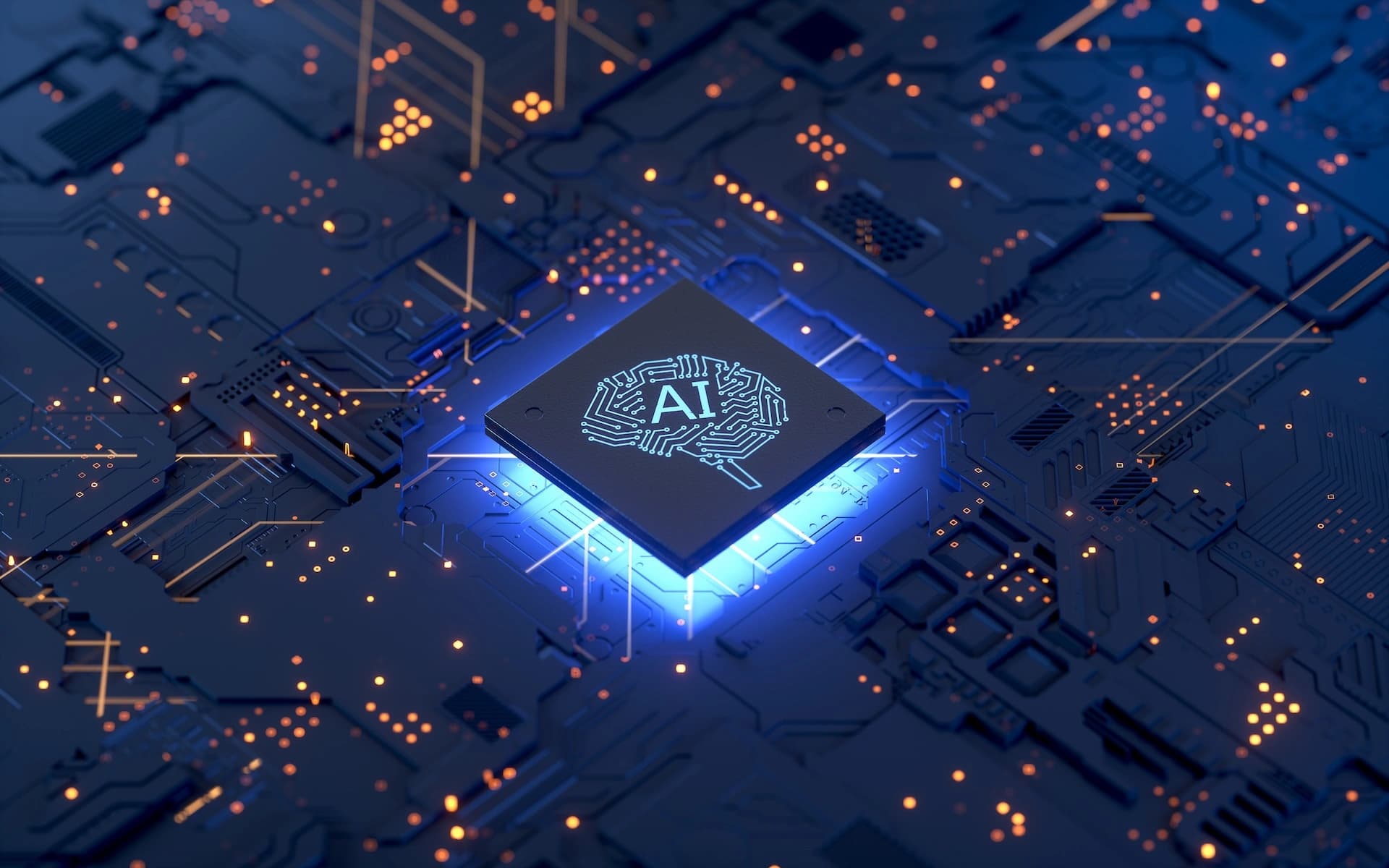top view of an AI chip