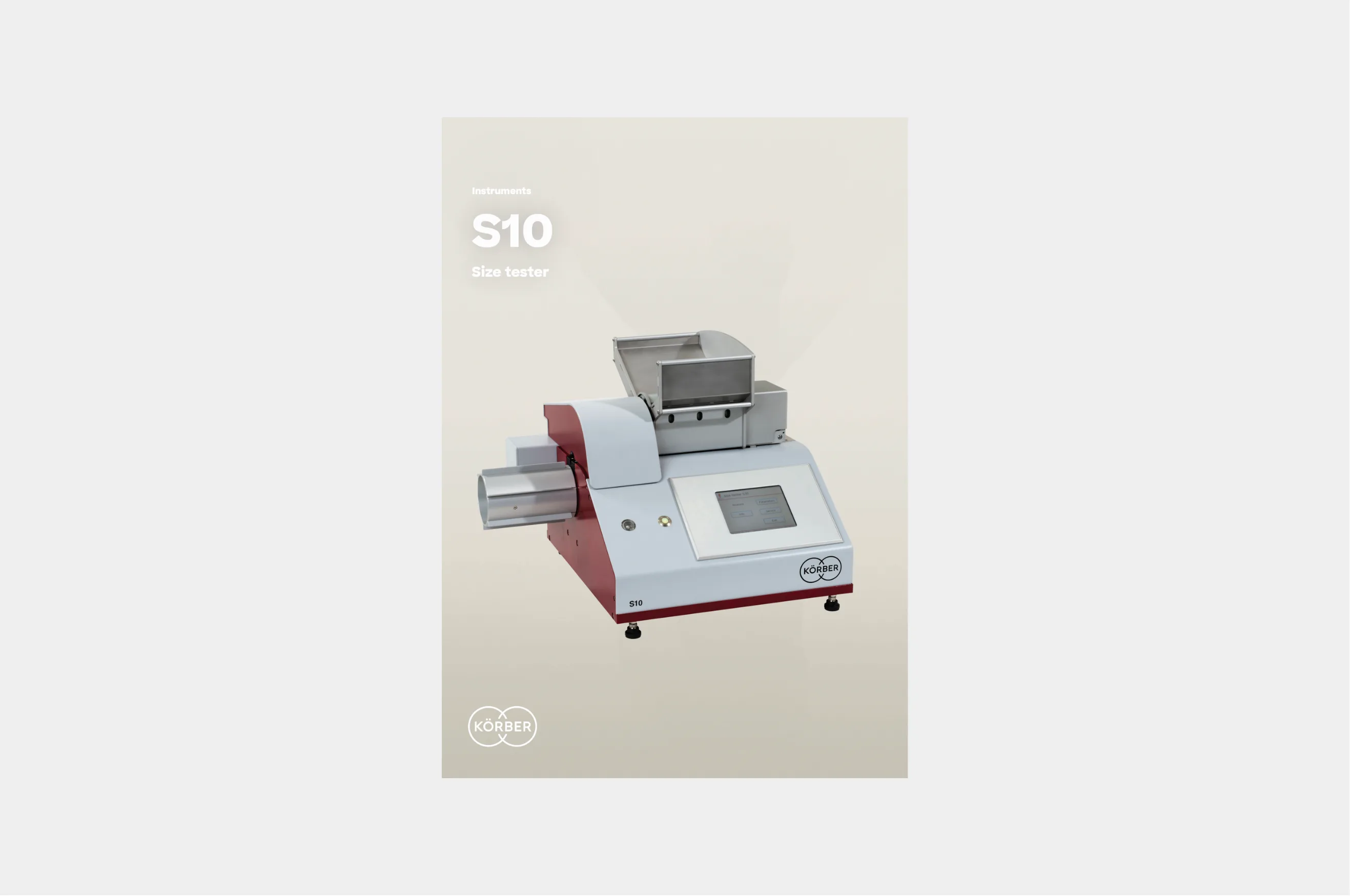 Cover of Körber's S10 size tester brochure cover.