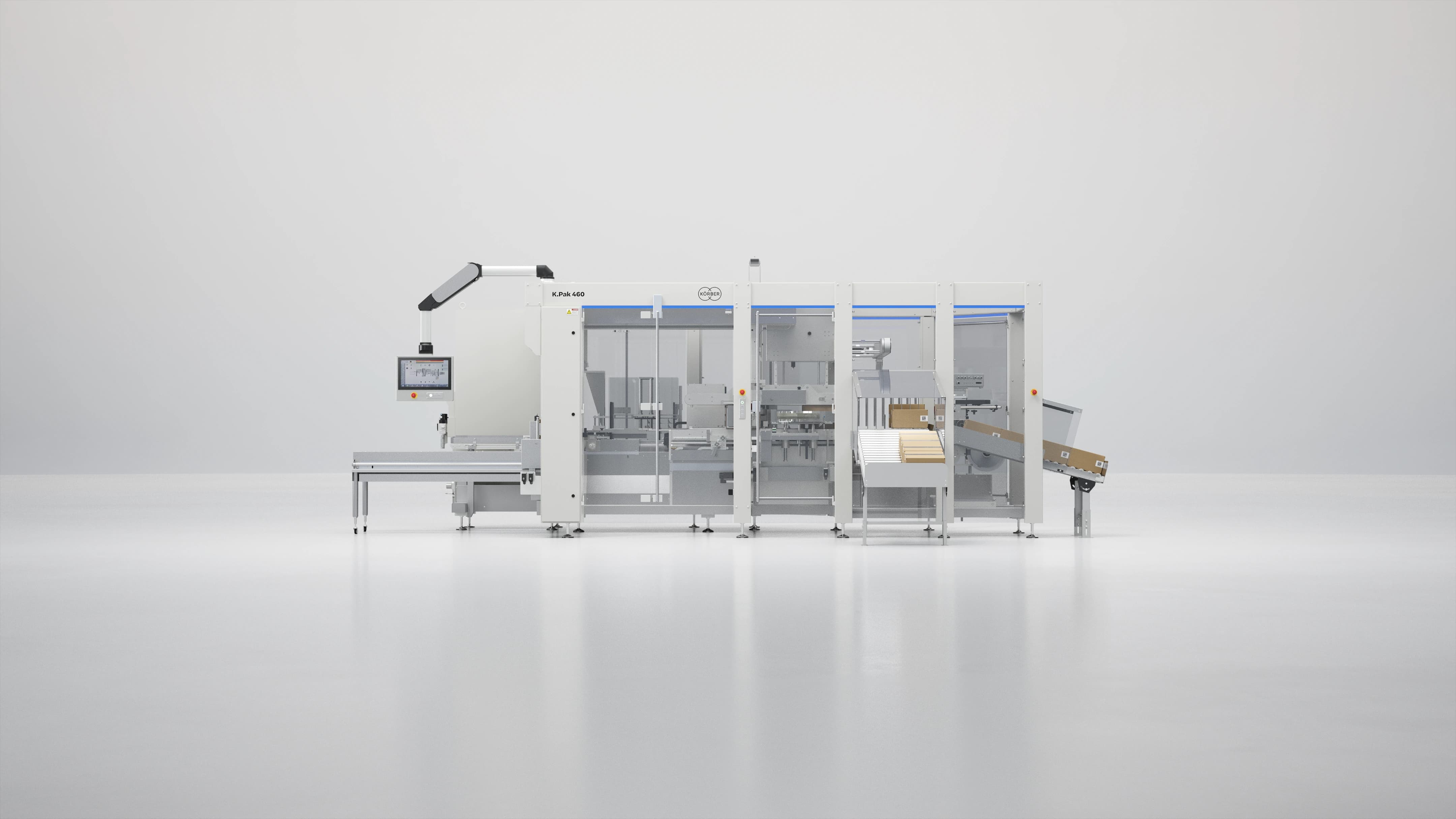 Photograph of Körber's K.Pak Series sideload packaging machine K.Pak 460.