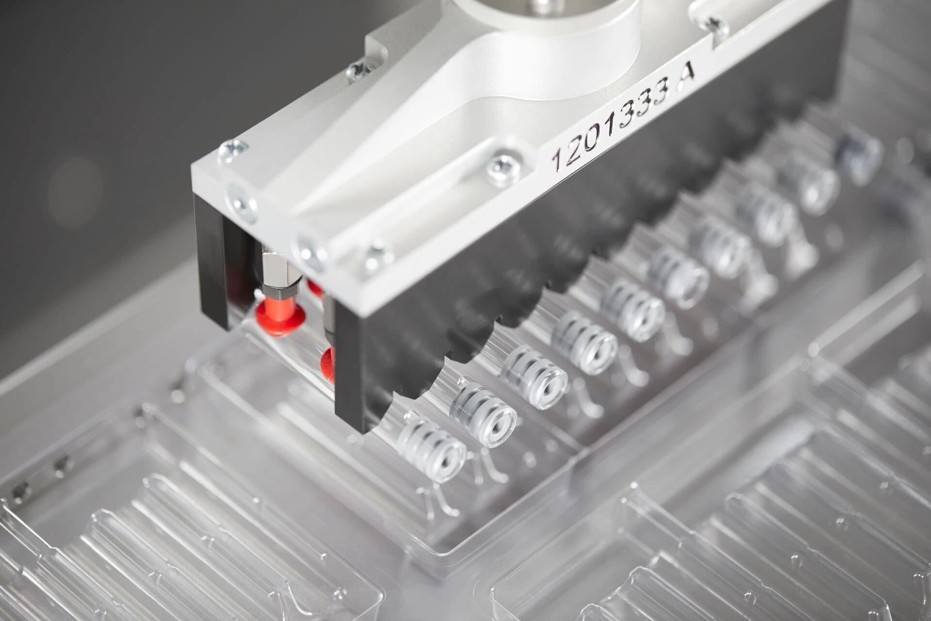 Close up of a blister machine for parenteral.