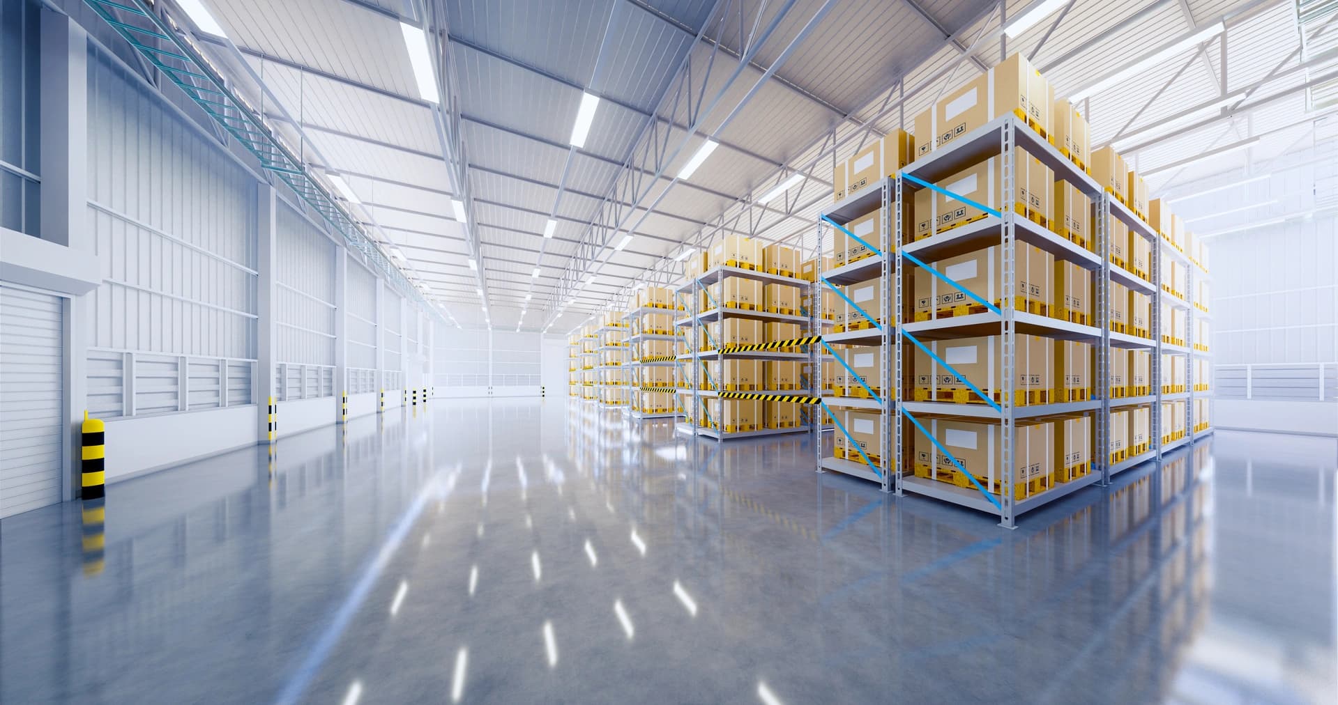 Picture of a bright, clean warehouse.