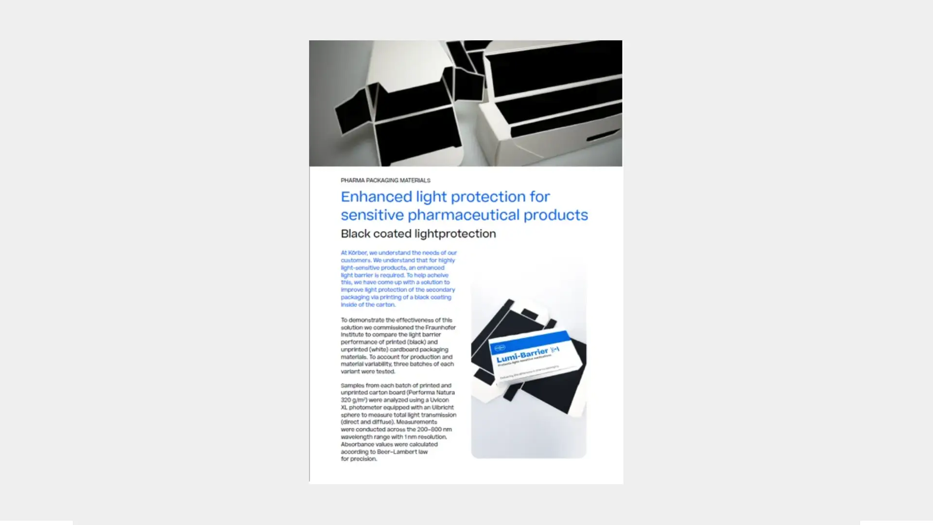 Cover of the Lumi Barrier factsheet.