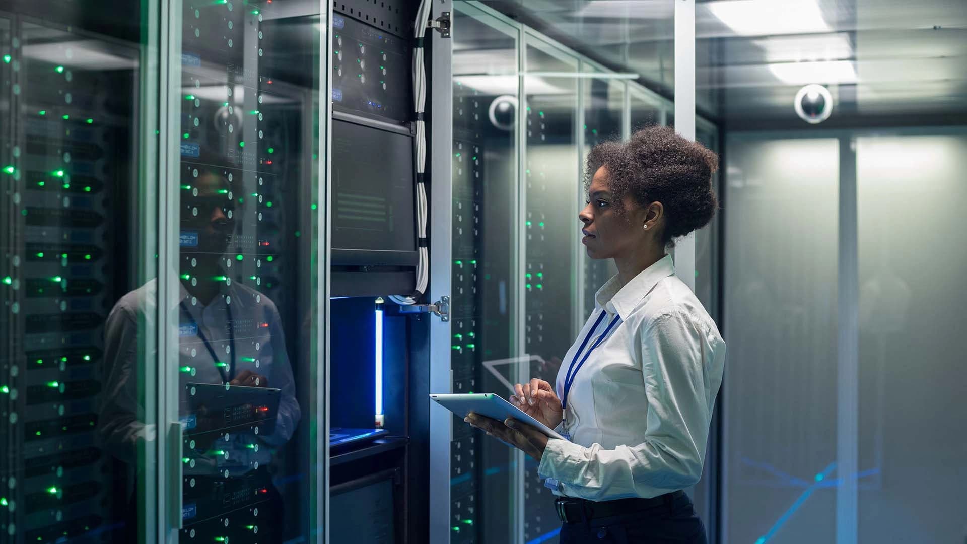 a women in a parcel data hub