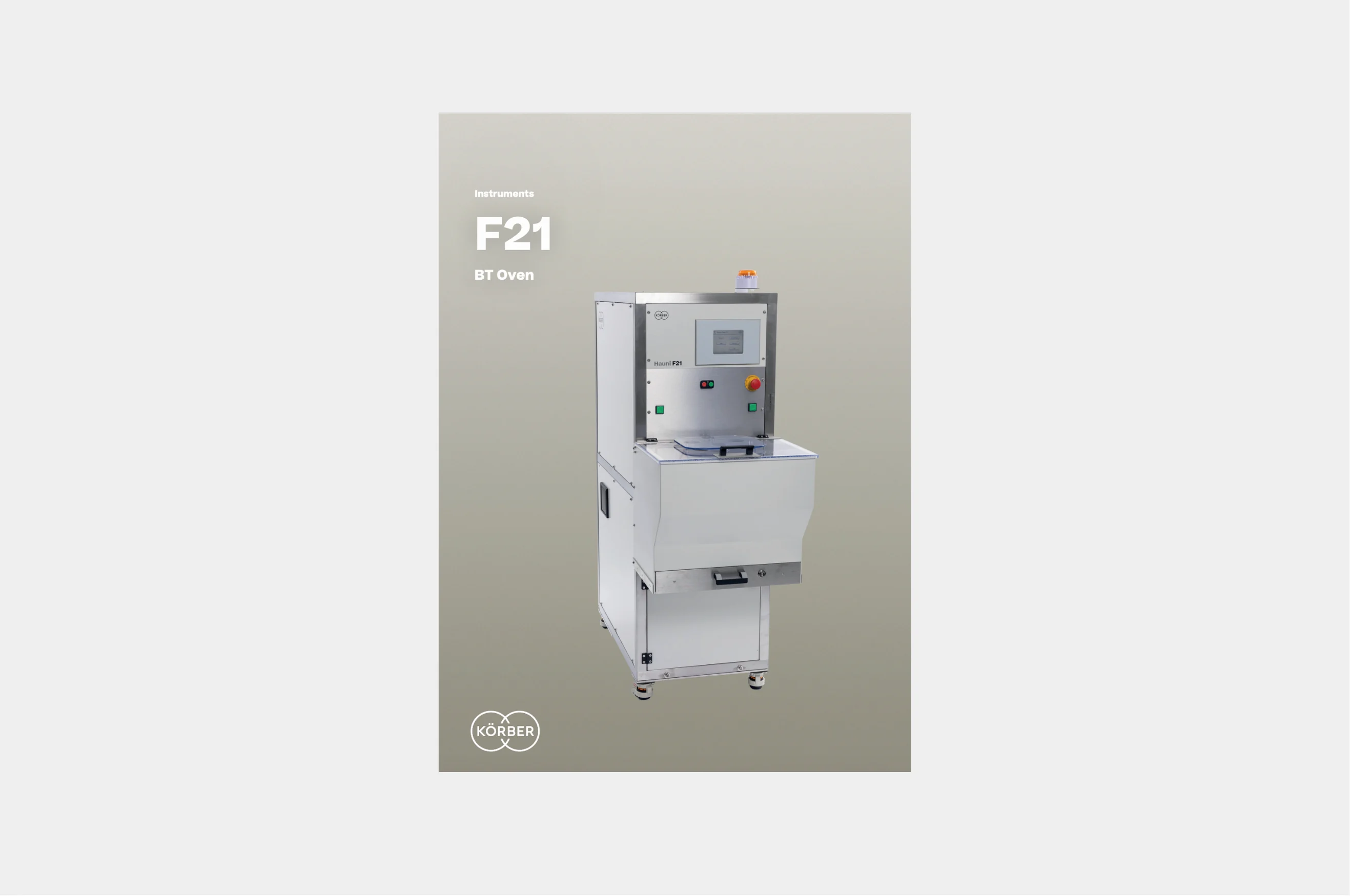 Cover of Körber's F21 BT oven brochure.