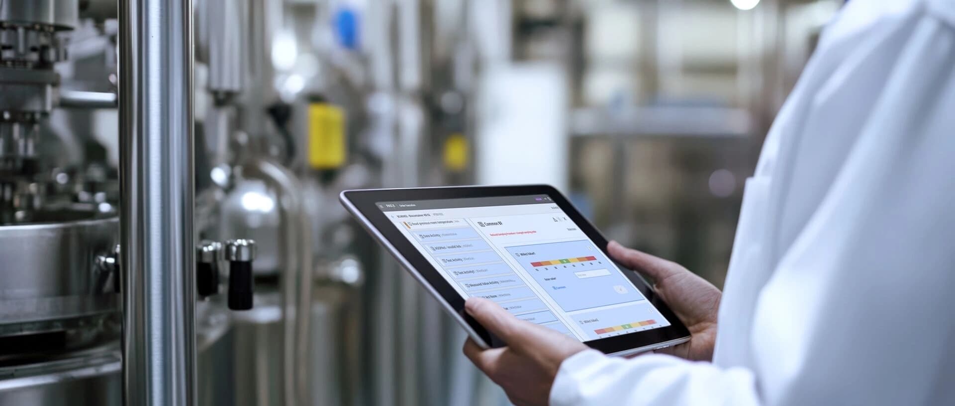 a person focused working on steplogic software on a tablet