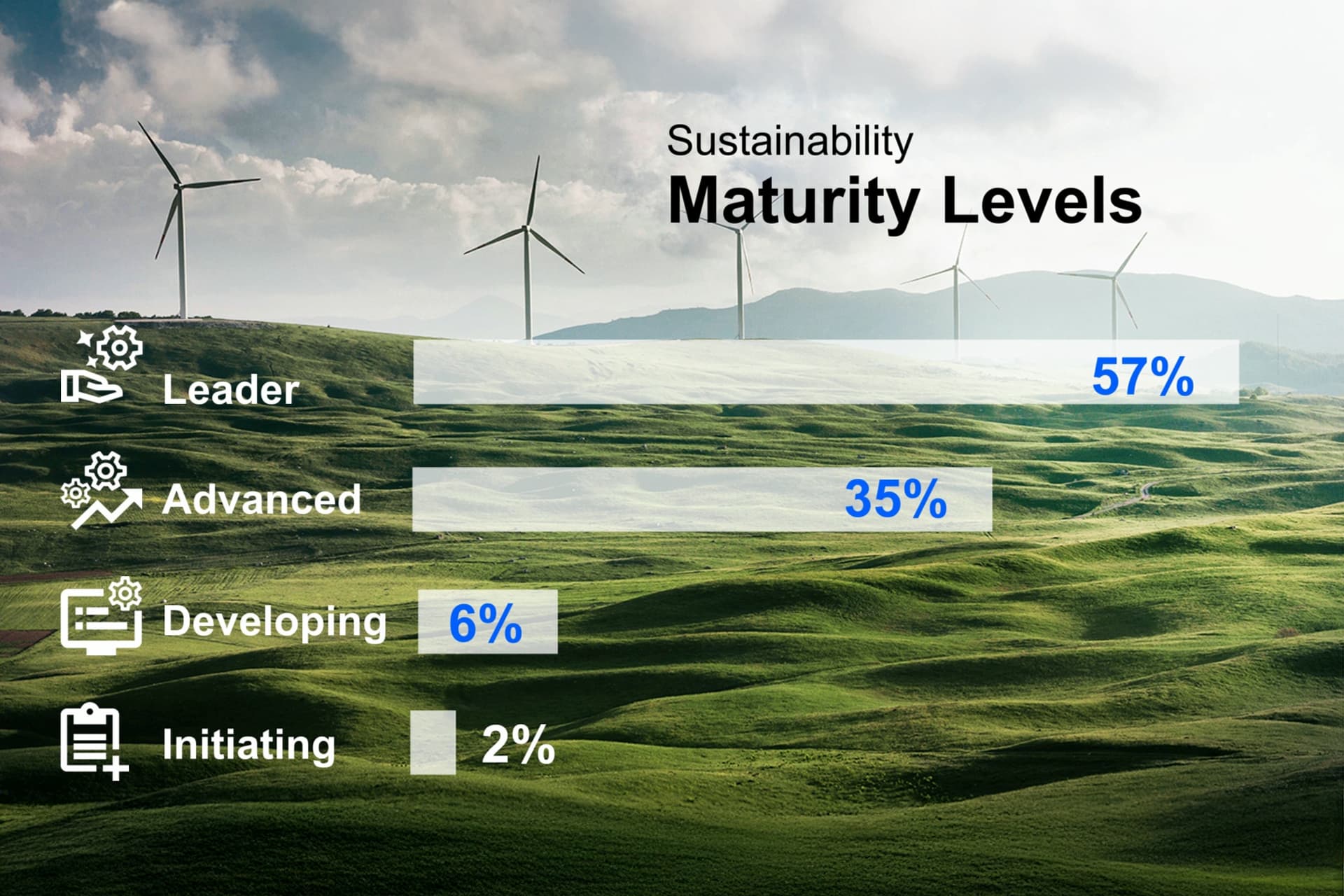 Graphic image about sustainability maturity levels.