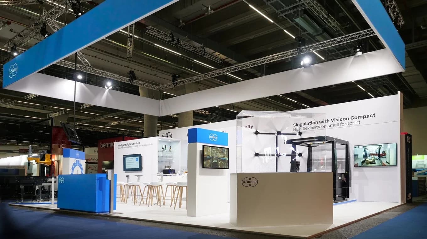Picture of Körber's booth at Parcel+Post Expo 2022.